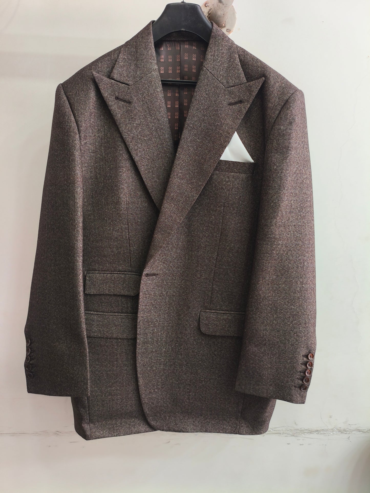 Brown Single breasted 1 button coat