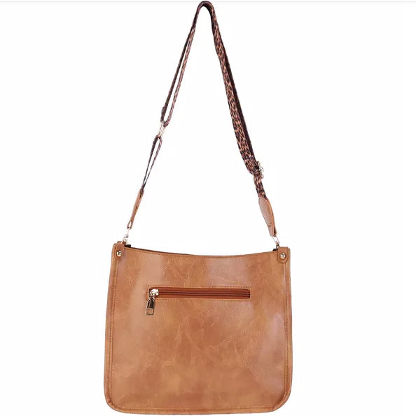 Women Fashion Leather Crossbody Bag With Flexible Adjustable Guitar Strap