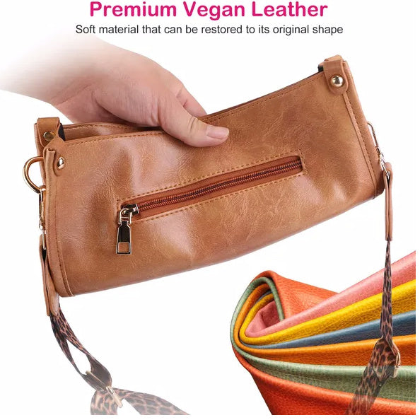 Women Fashion Leather Crossbody Bag With Flexible Adjustable Guitar Strap