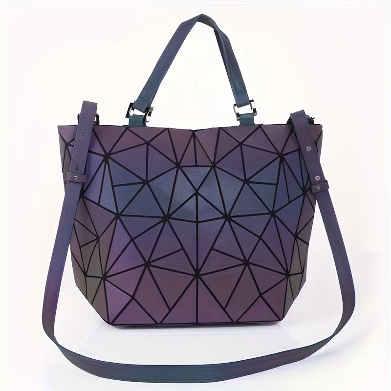 Women Vintage Rhombic Shoulder Bag, Crossbody Bag, Bucket Tote Bag,