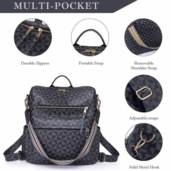 Women's University Shoulder Bag Leather Travel Fashion Convertible Large