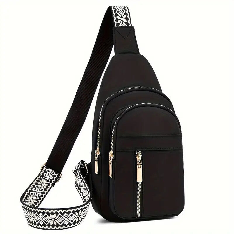 Vintage Style Women's Chest Bag,  Non-Waterproof Zippered Crossbody Bag