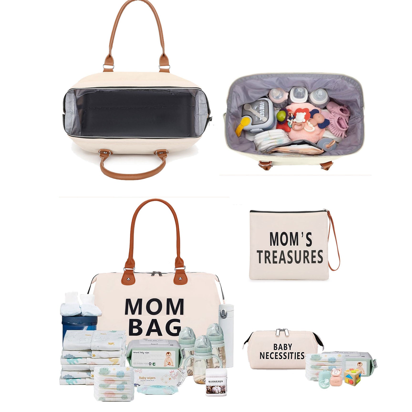 Weekender Bag, Travel Duffel Bag For Women, Traveling Mom Bag ,3Pcs Set