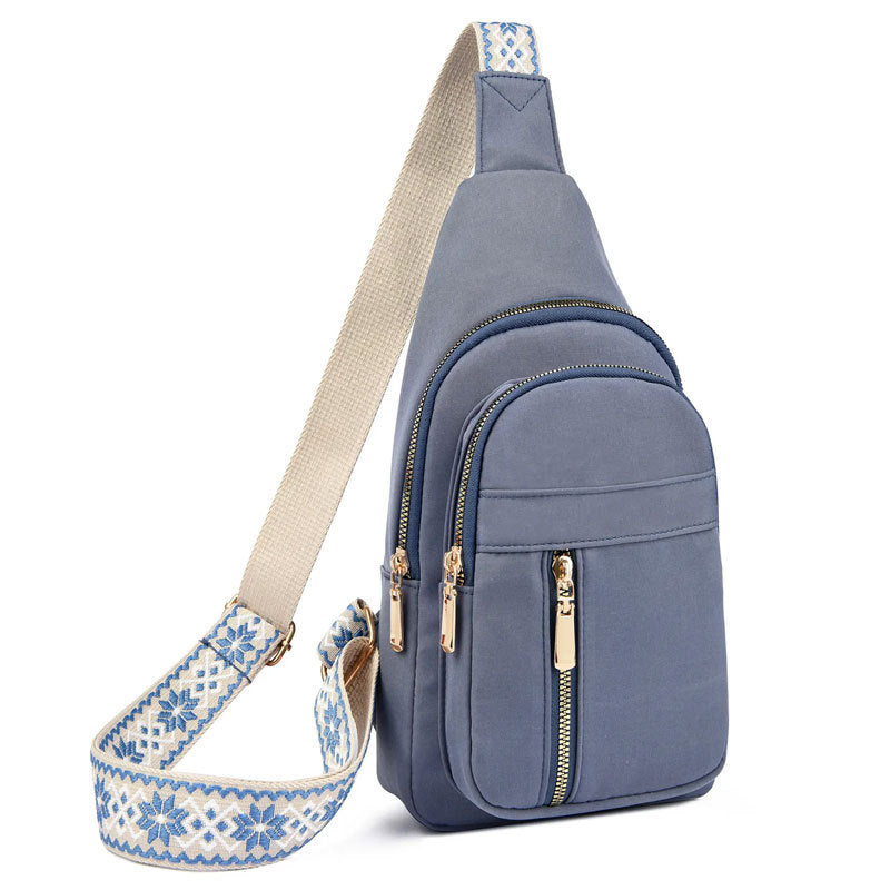 Vintage Style Women's Chest Bag,  Non-Waterproof Zippered Crossbody Bag