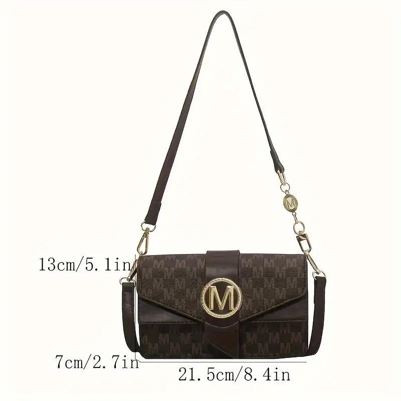 Stylish Shoulder Bag For Women, Simple PU Leather Flap Crossbody Bag.