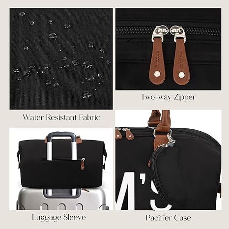 Weekender Bag, Travel Duffel Bag For Women, Traveling Mom Bag ,3Pcs Set