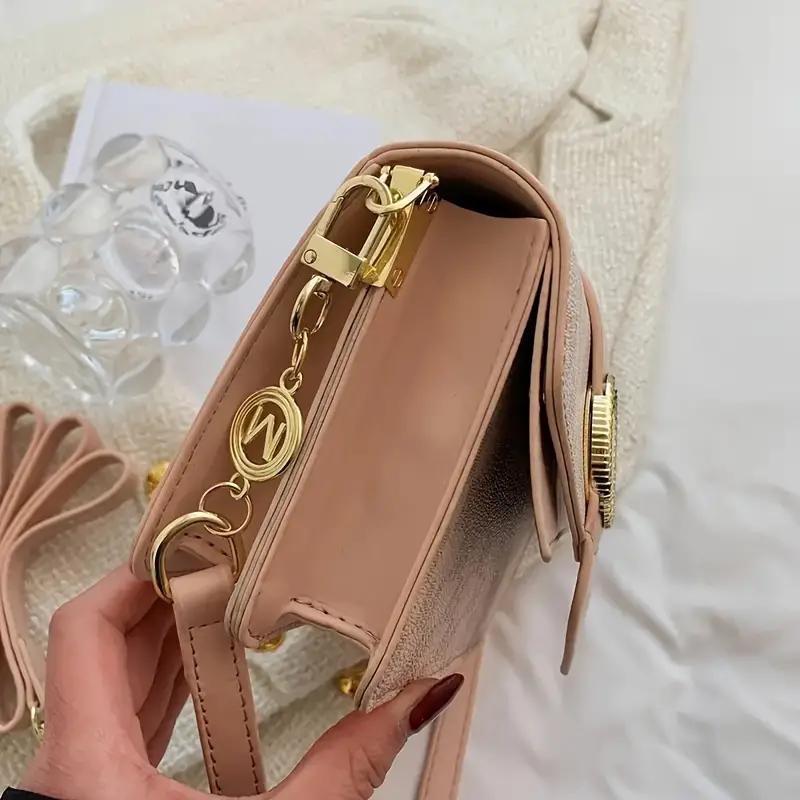 Stylish Shoulder Bag For Women, Simple PU Leather Flap Crossbody Bag.