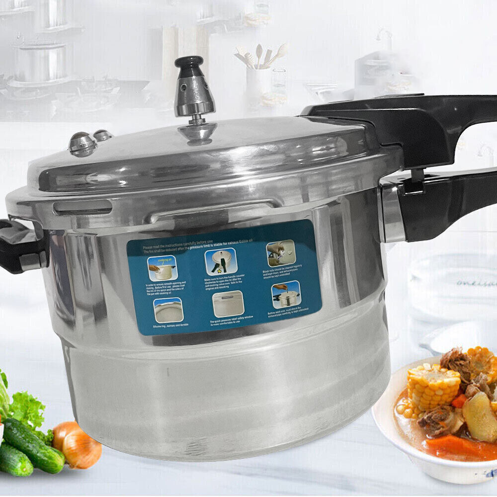 7L Aluminium Pressure Cooker Quick With Lid Latch Indicator Explosion-Proof