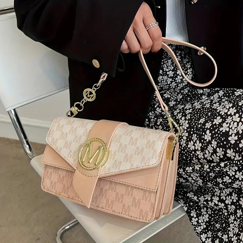 Stylish Shoulder Bag For Women, Simple PU Leather Flap Crossbody Bag.