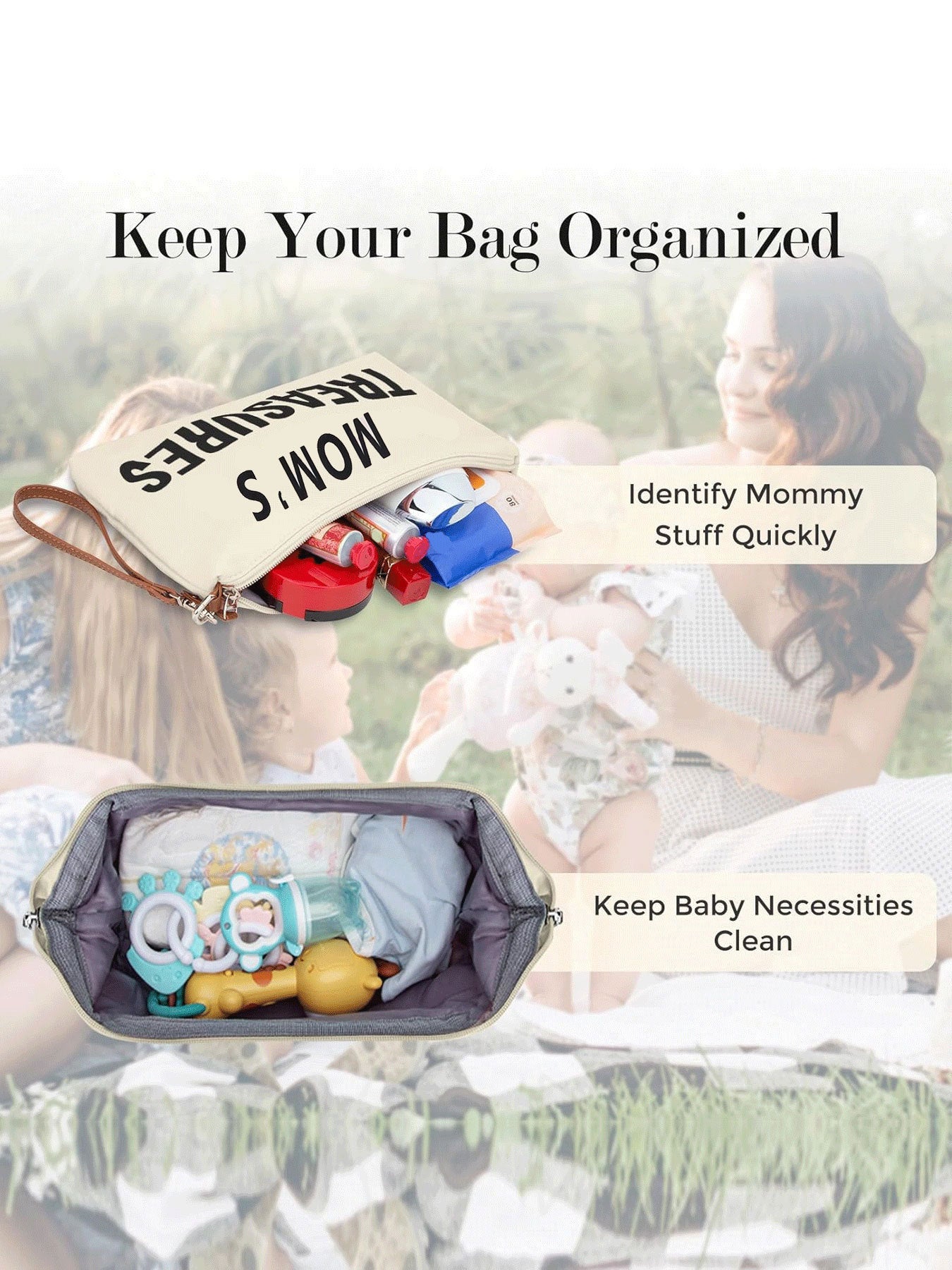 Weekender Bag, Travel Duffel Bag For Women, Traveling Mom Bag ,3Pcs Set