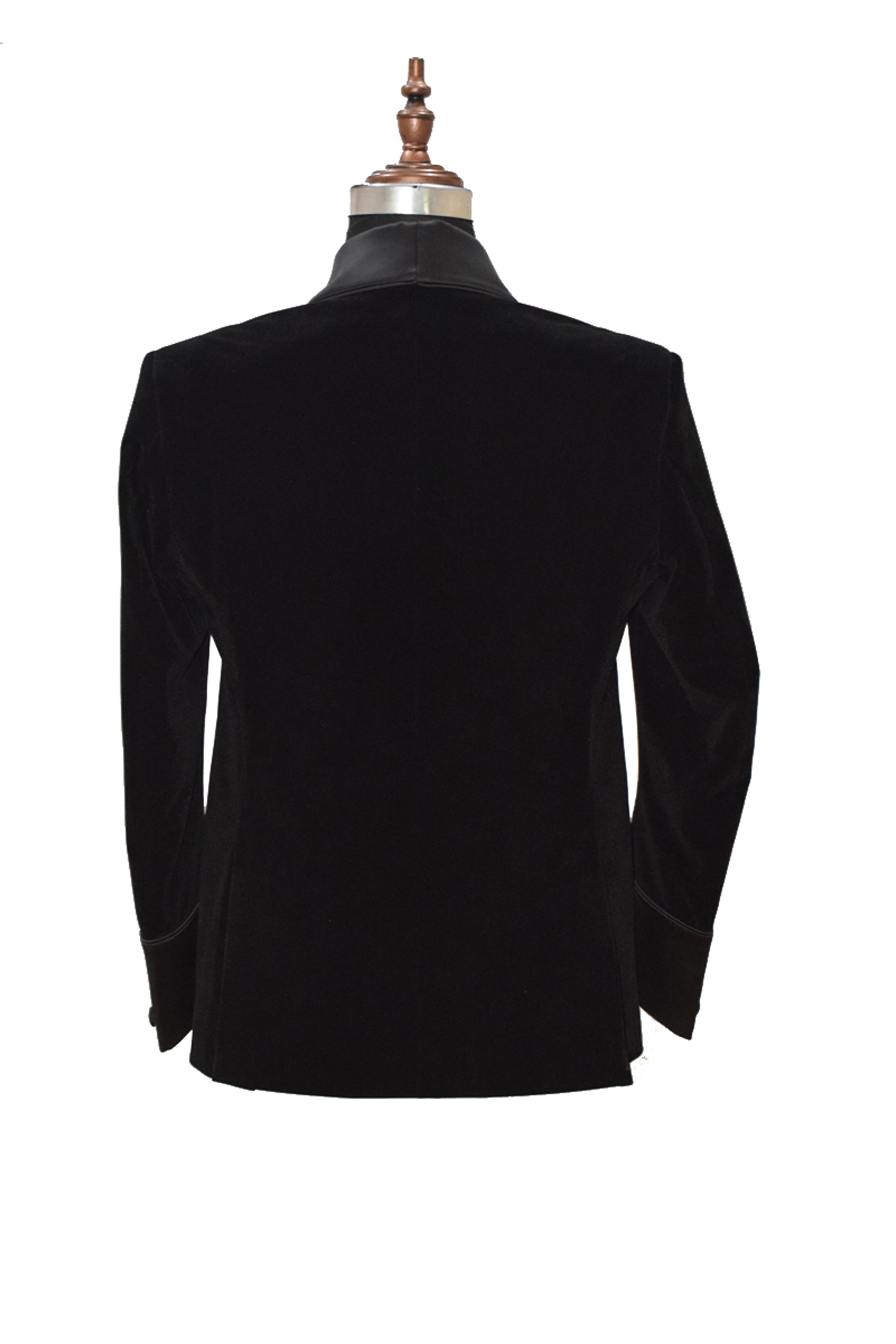 Men Black Velvet Smoking Jacket with Frog Closure