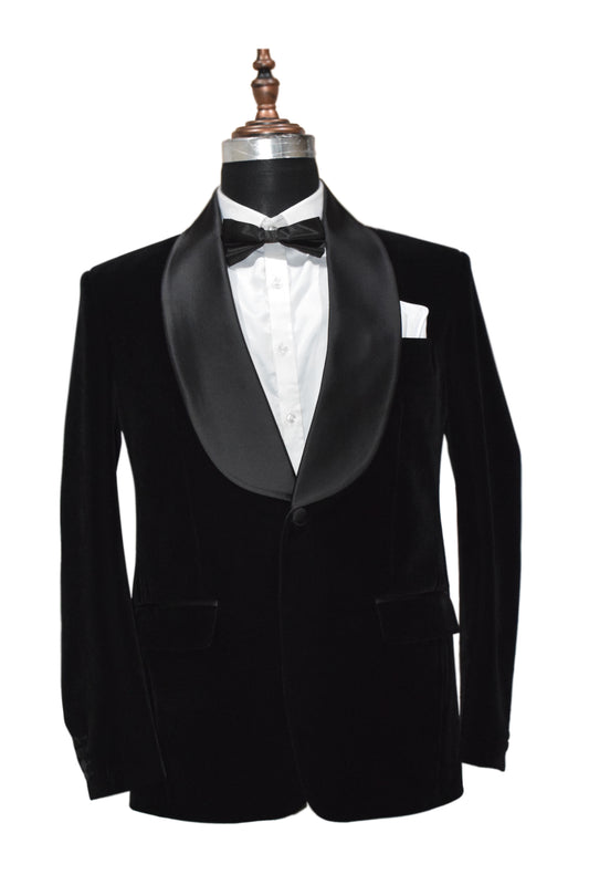 Men Black Velvet Smoking Jacket Classic Style for Perfect for Formal Nights