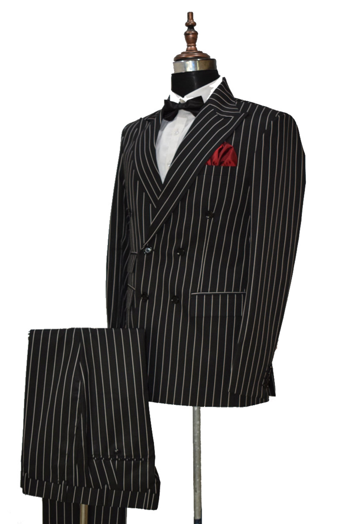 Men Black Striped Suit Perfect for Formal Occasions Party Wear Suits