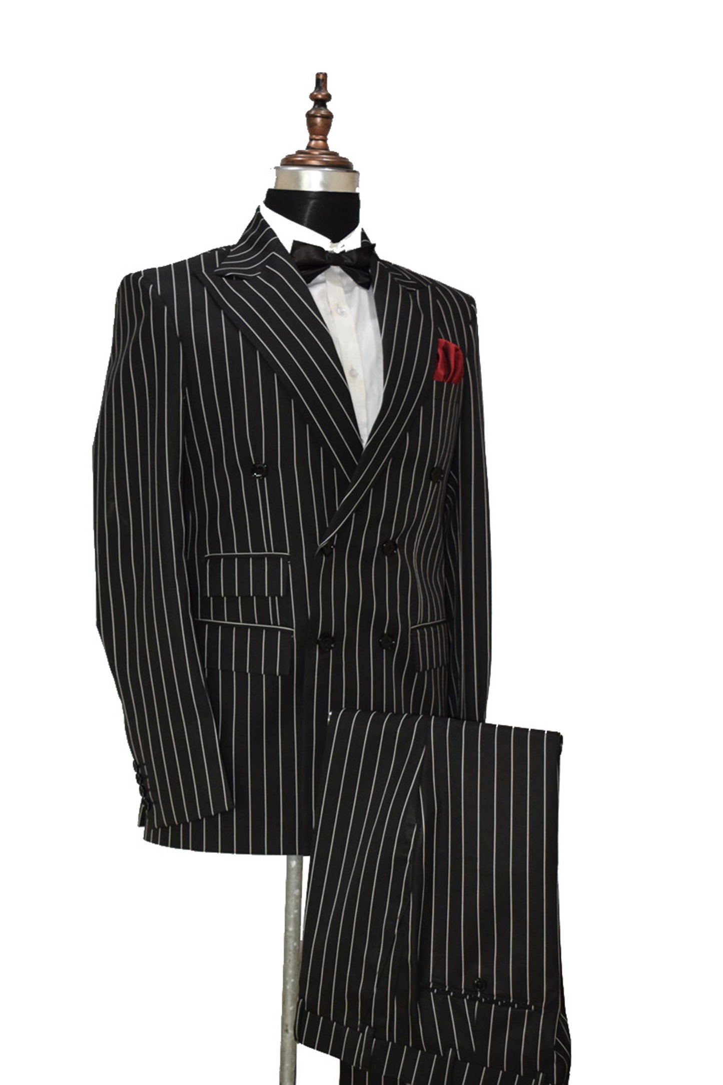 Men Black Striped Suit Perfect for Formal Occasions Party Wear Suits