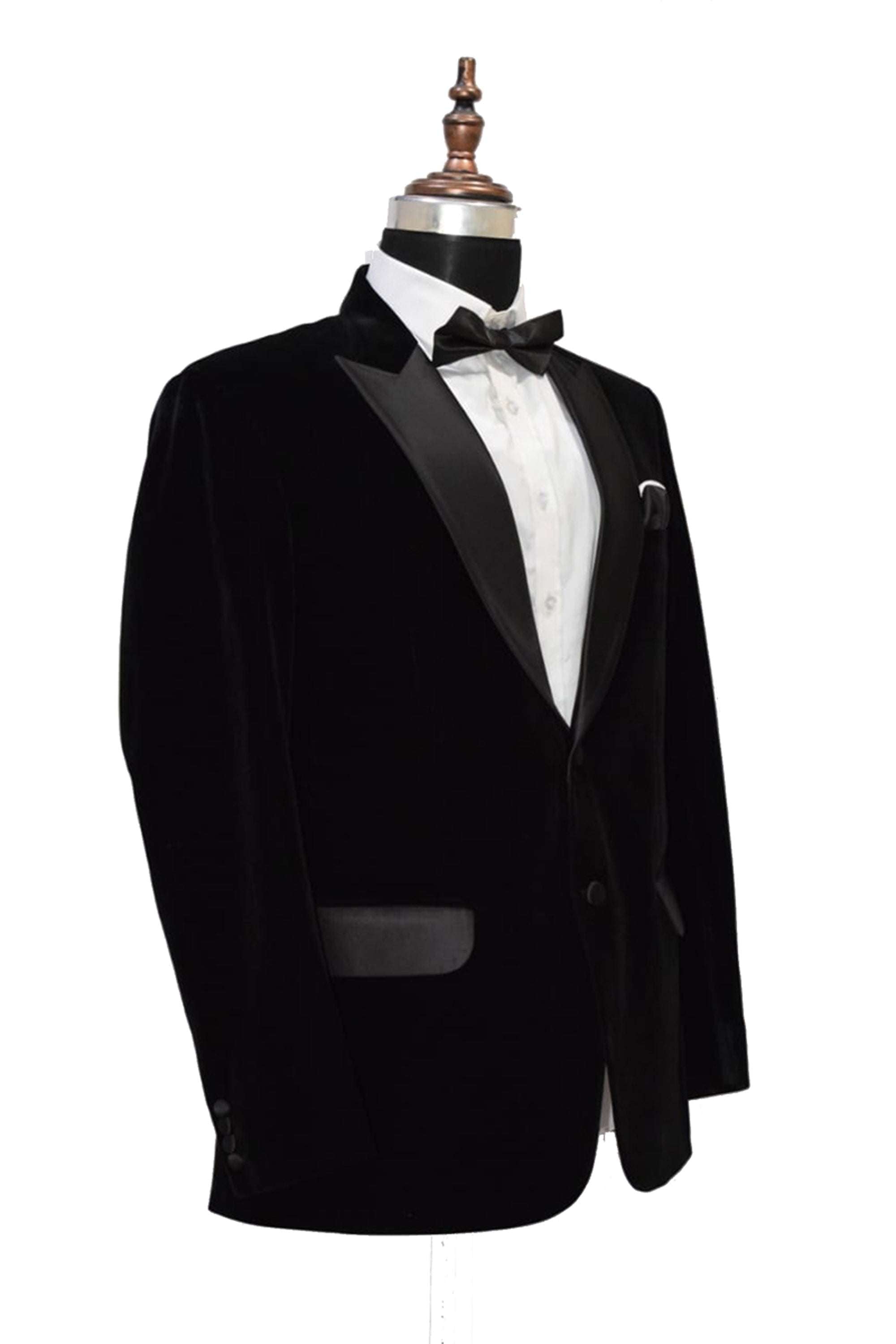 Men Black Velvet Smoking Jacket Classic Style for Timeless Evening Wear