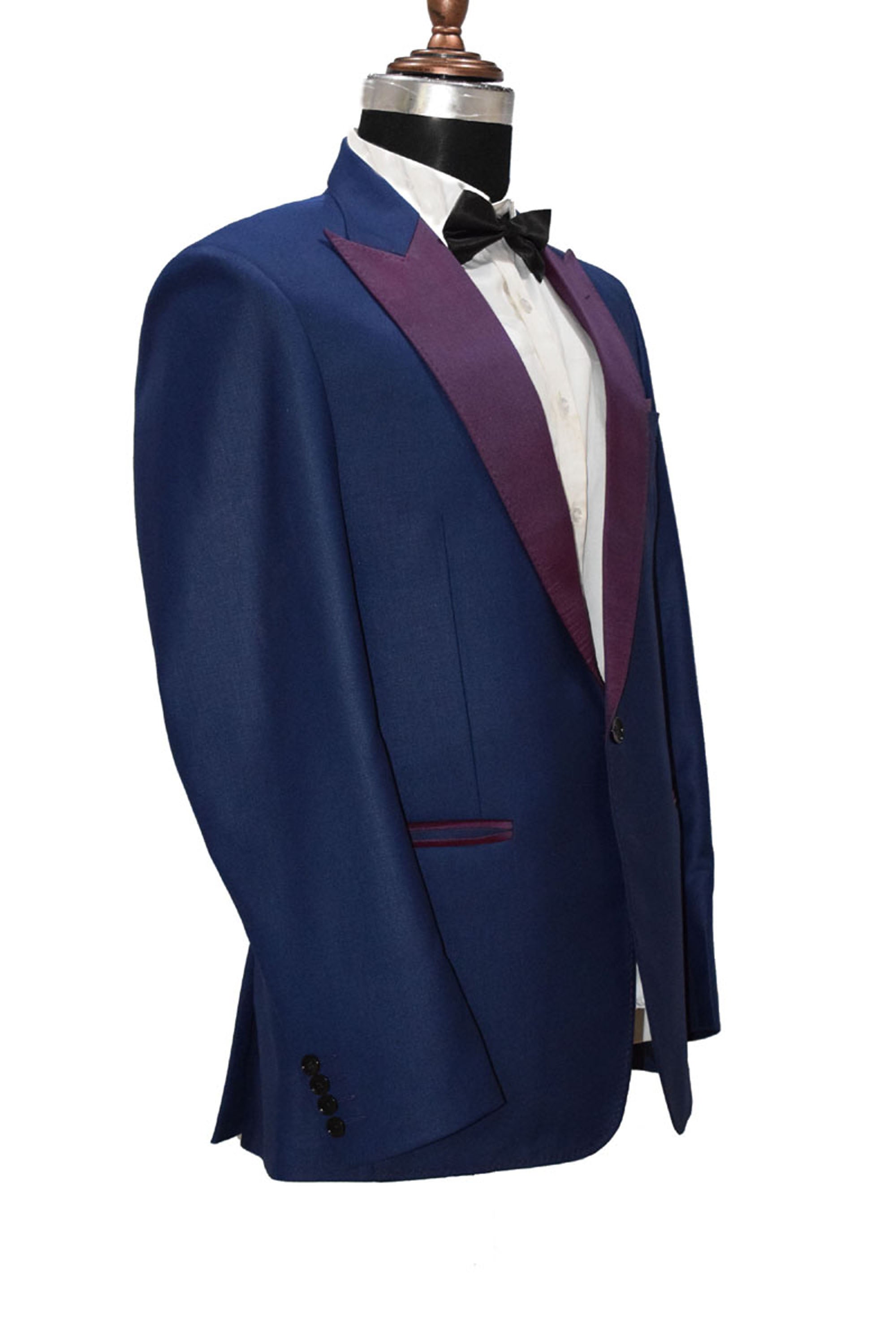 Men Blue Single Breasted Party Wear Tuxedo Suits