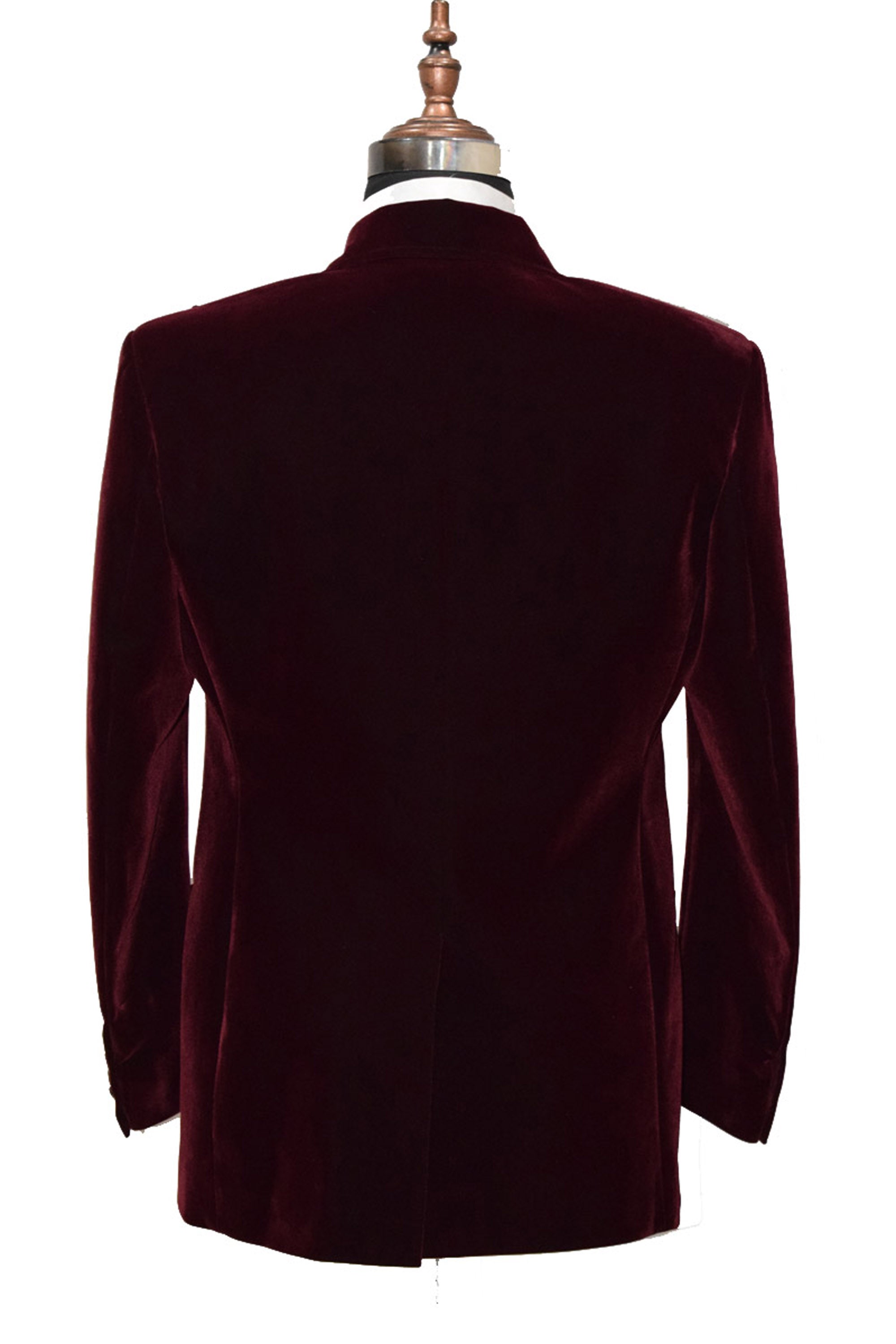 Men Burgundy Smoking Jackets With Button Coat