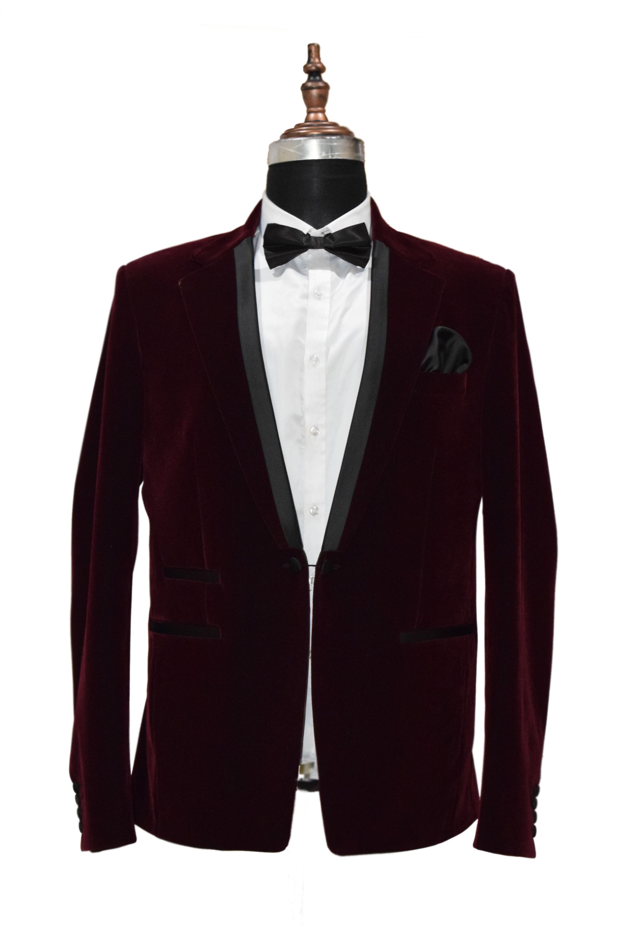 Men Burgundy Smoking Jacket Classic Style for Refined Gentlemen