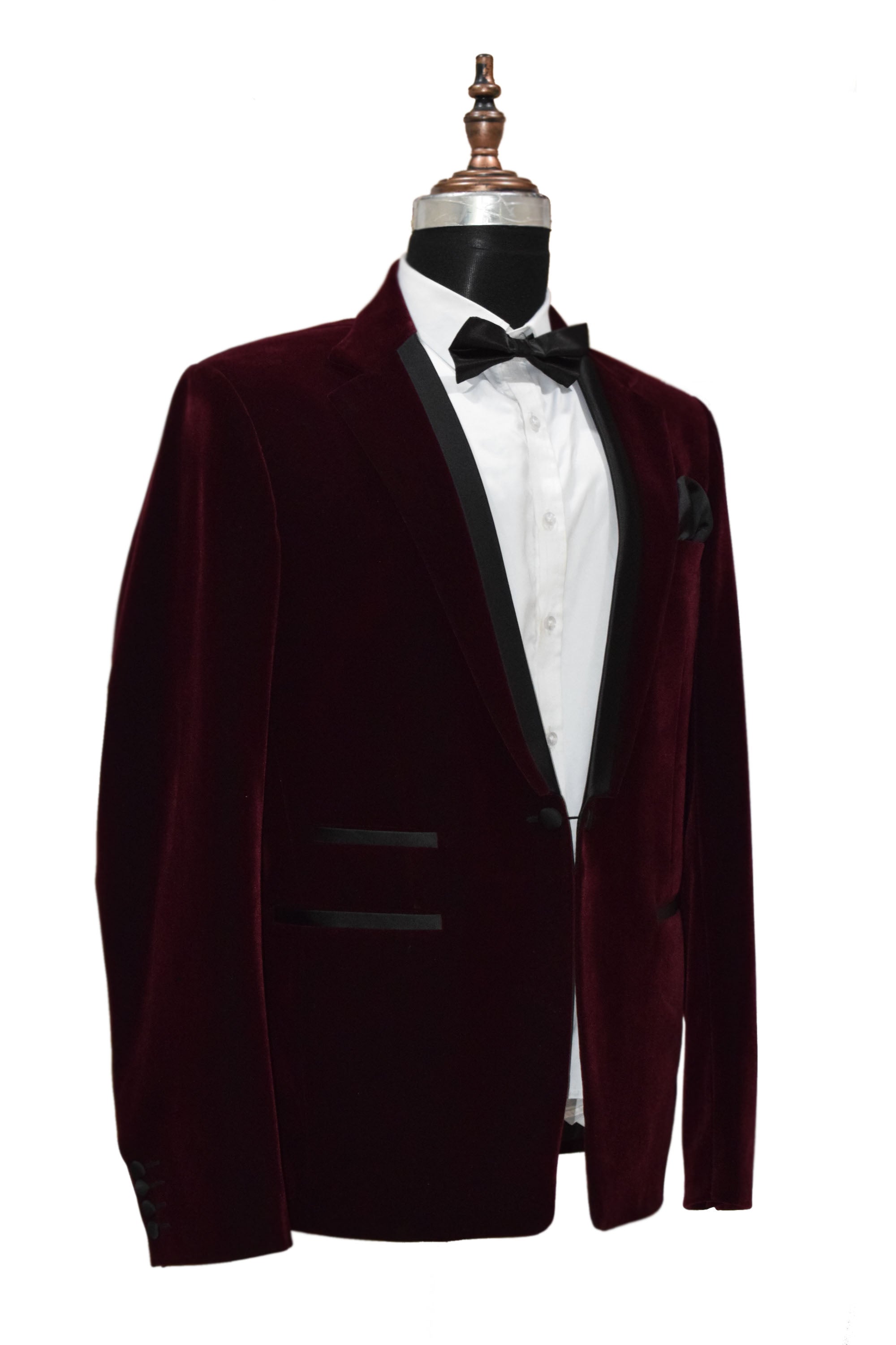 Men Burgundy Smoking Jacket Classic Style for Refined Gentlemen