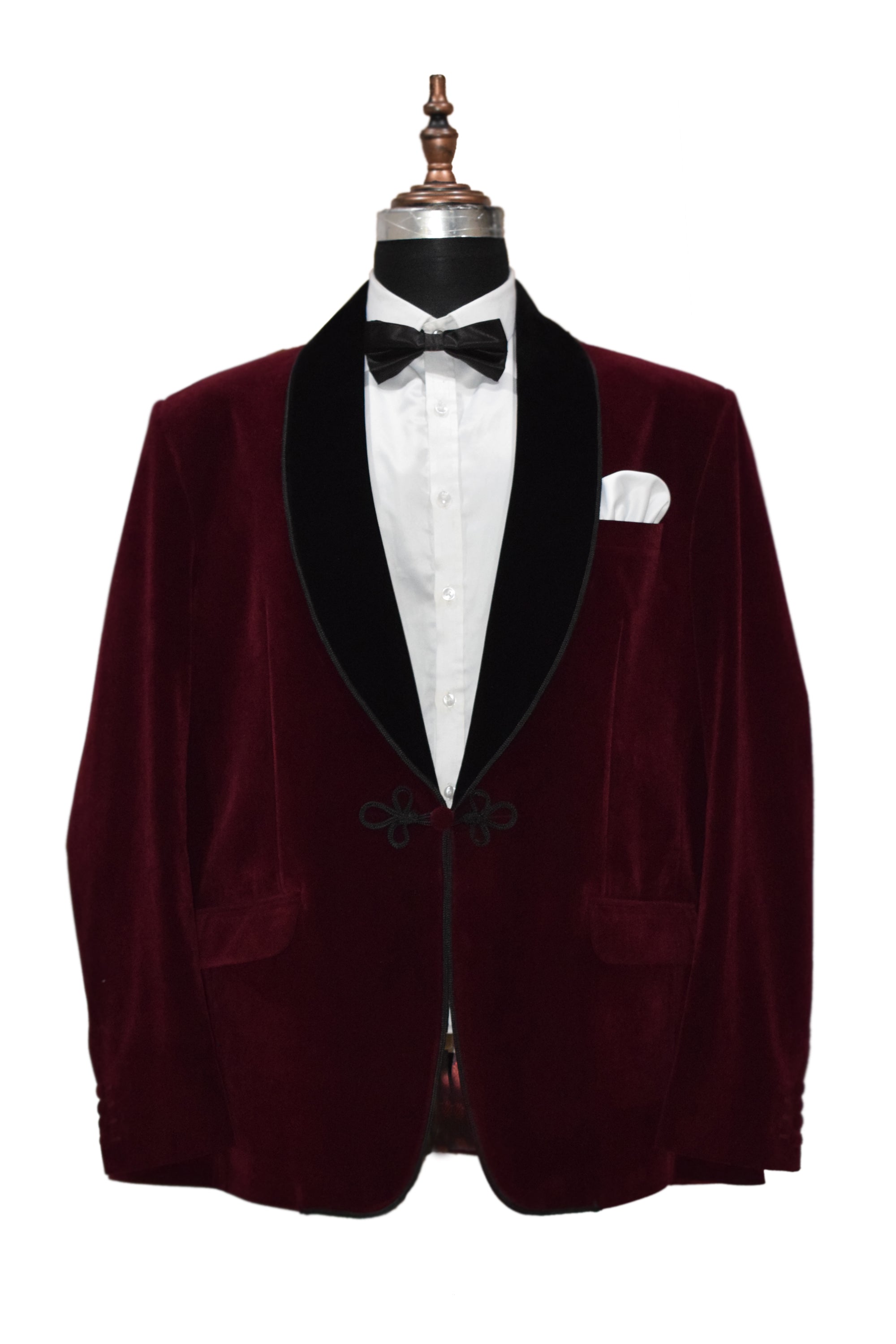 Men Burgundy Smoking Jacket Classic Style for Refined Gentlemen