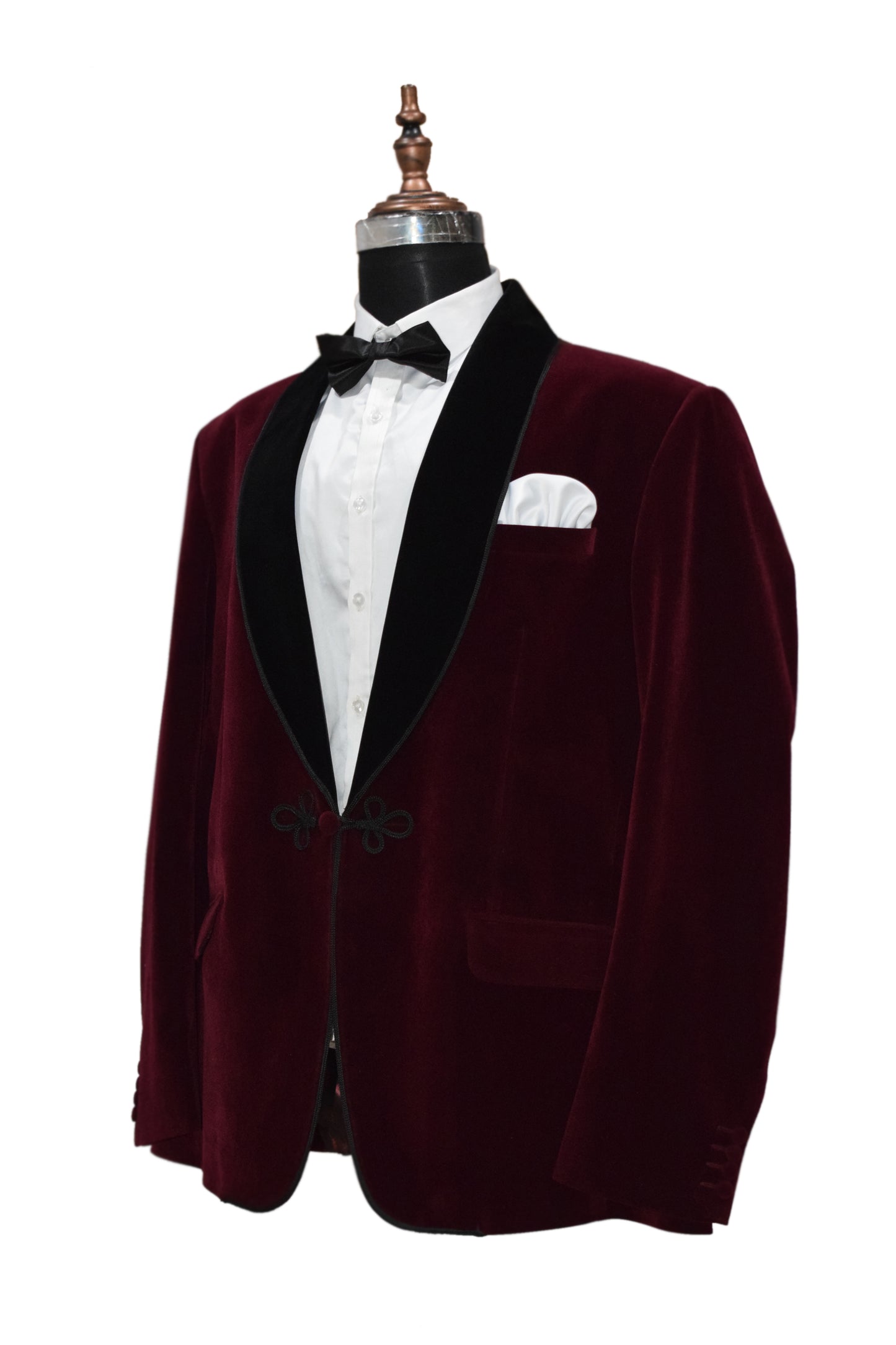 Men Burgundy Smoking Jacket Classic Style for Refined Gentlemen