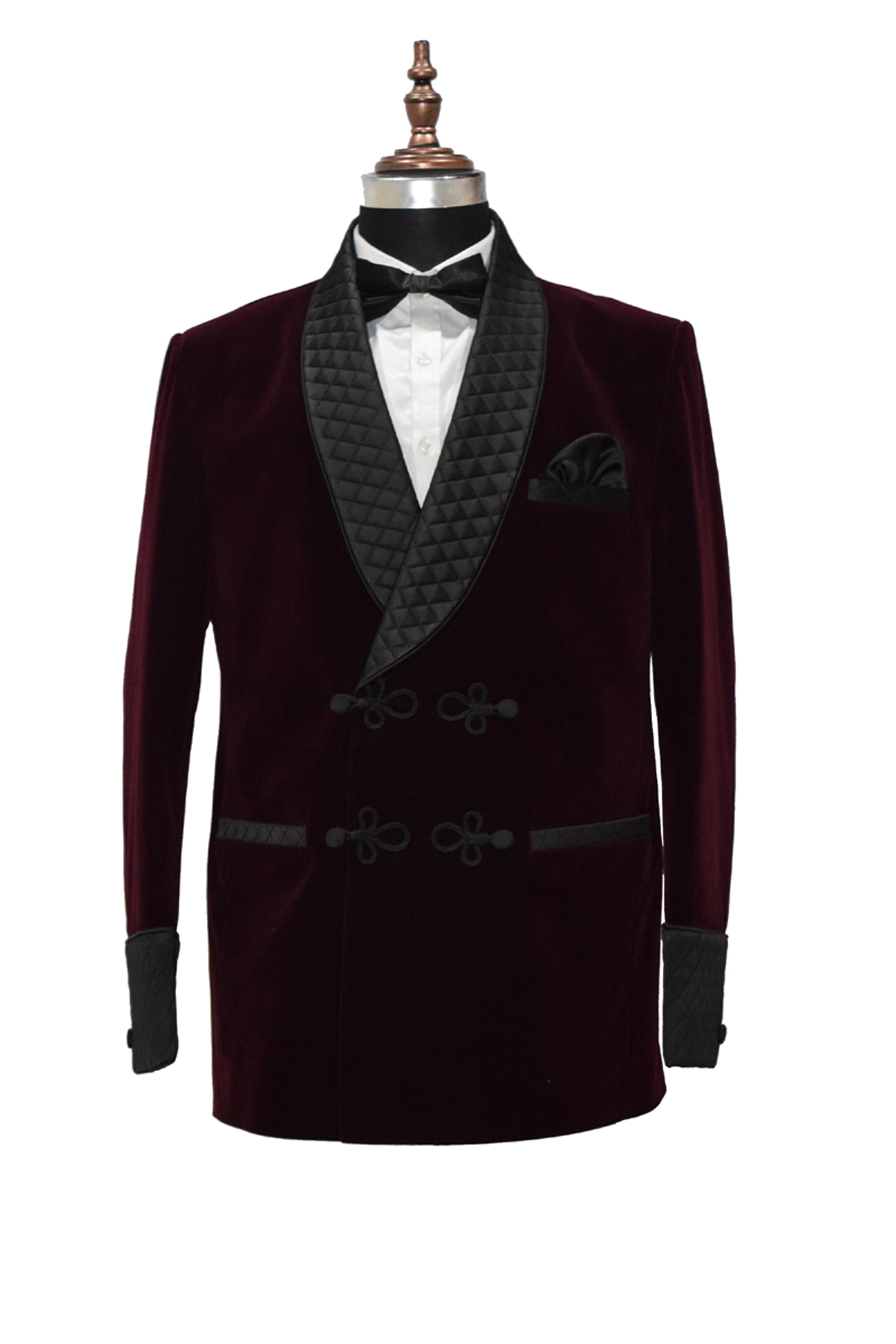 Men Burgundy Smoking Jacket