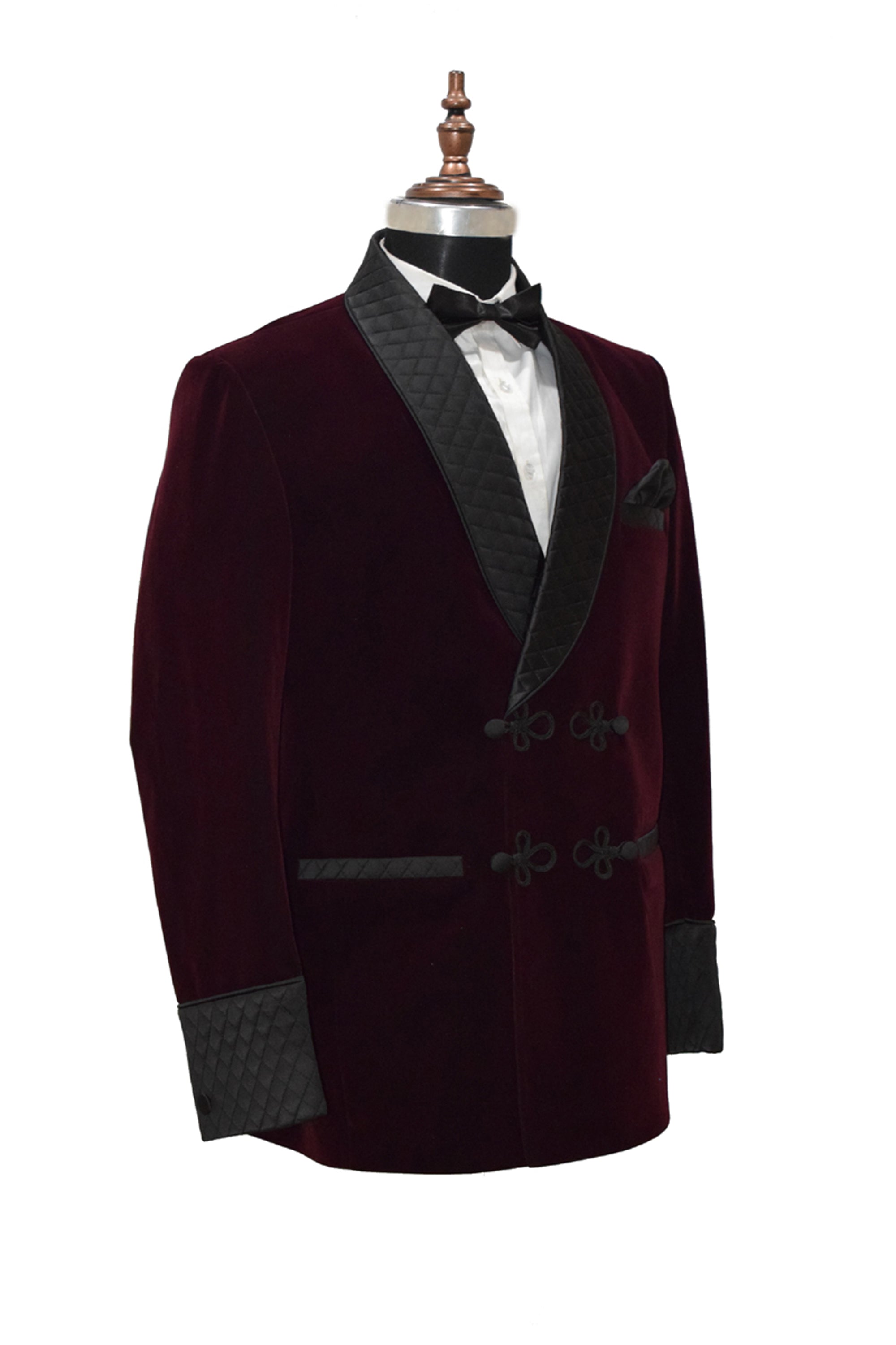 Men Burgundy Smoking Jacket