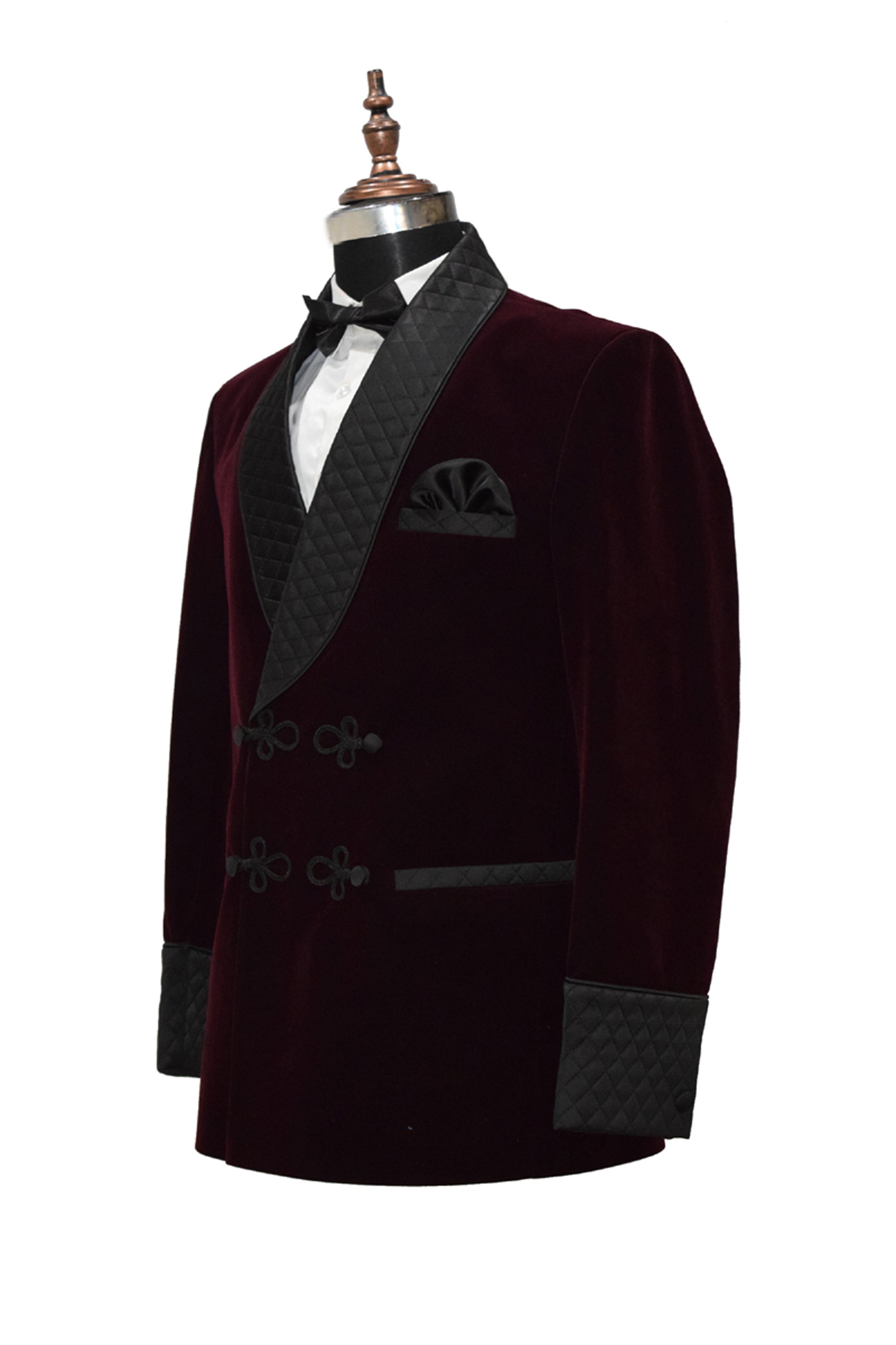 Men Burgundy Smoking Jacket