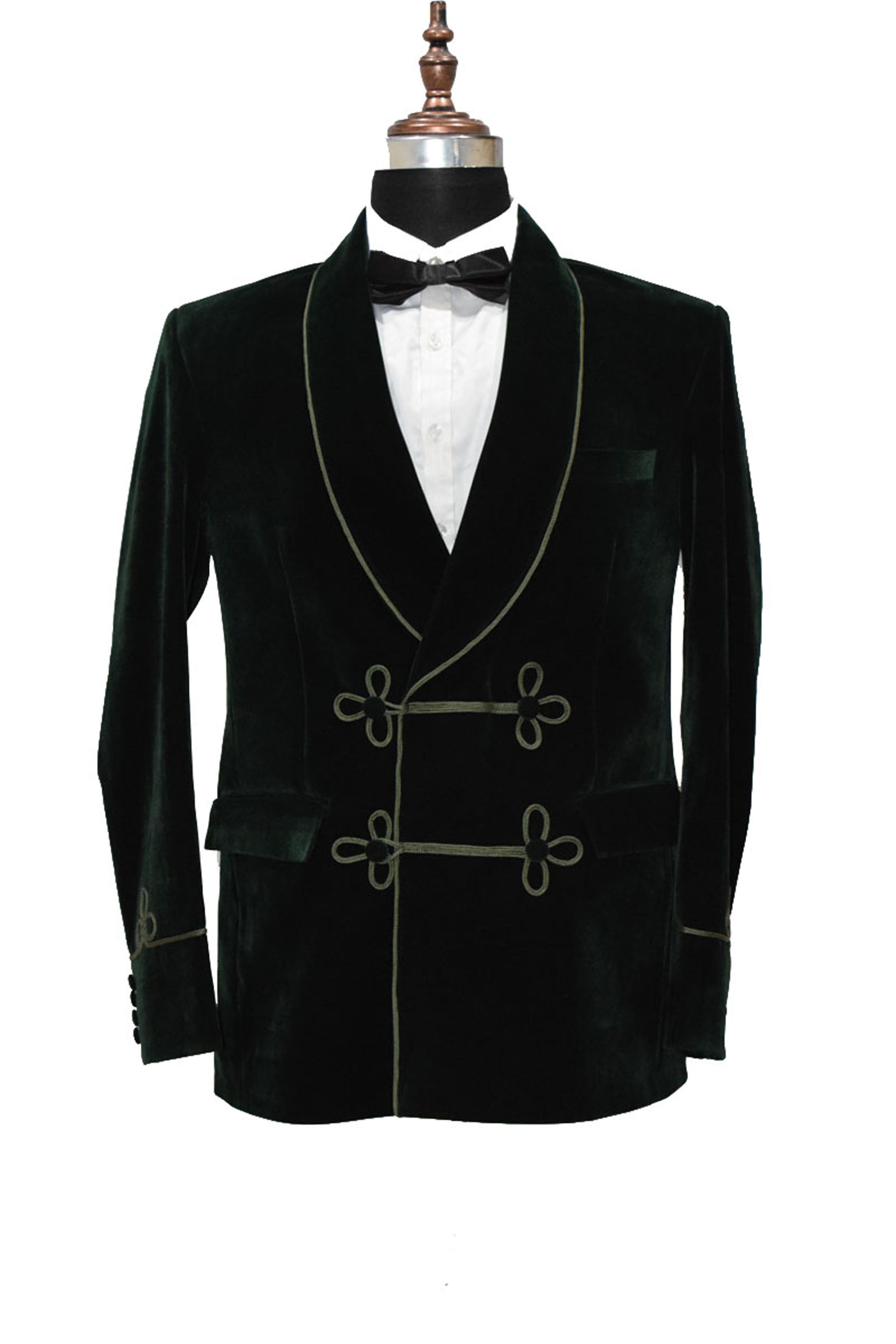Men Green Velvet Smoking Jacket Classic Style for Timeless Evening Wear