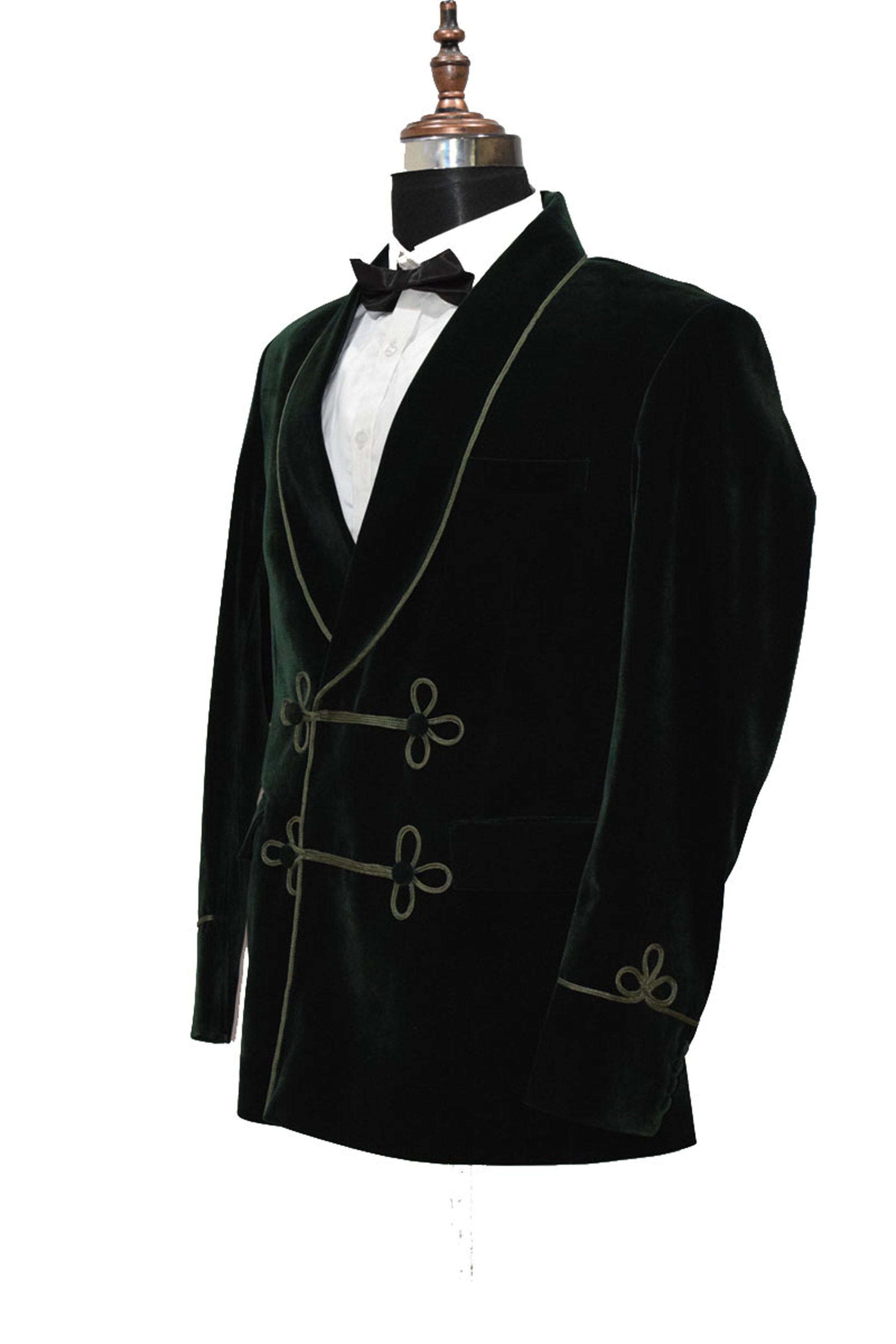 Men Green Velvet Smoking Jacket Classic Style for Timeless Evening Wear