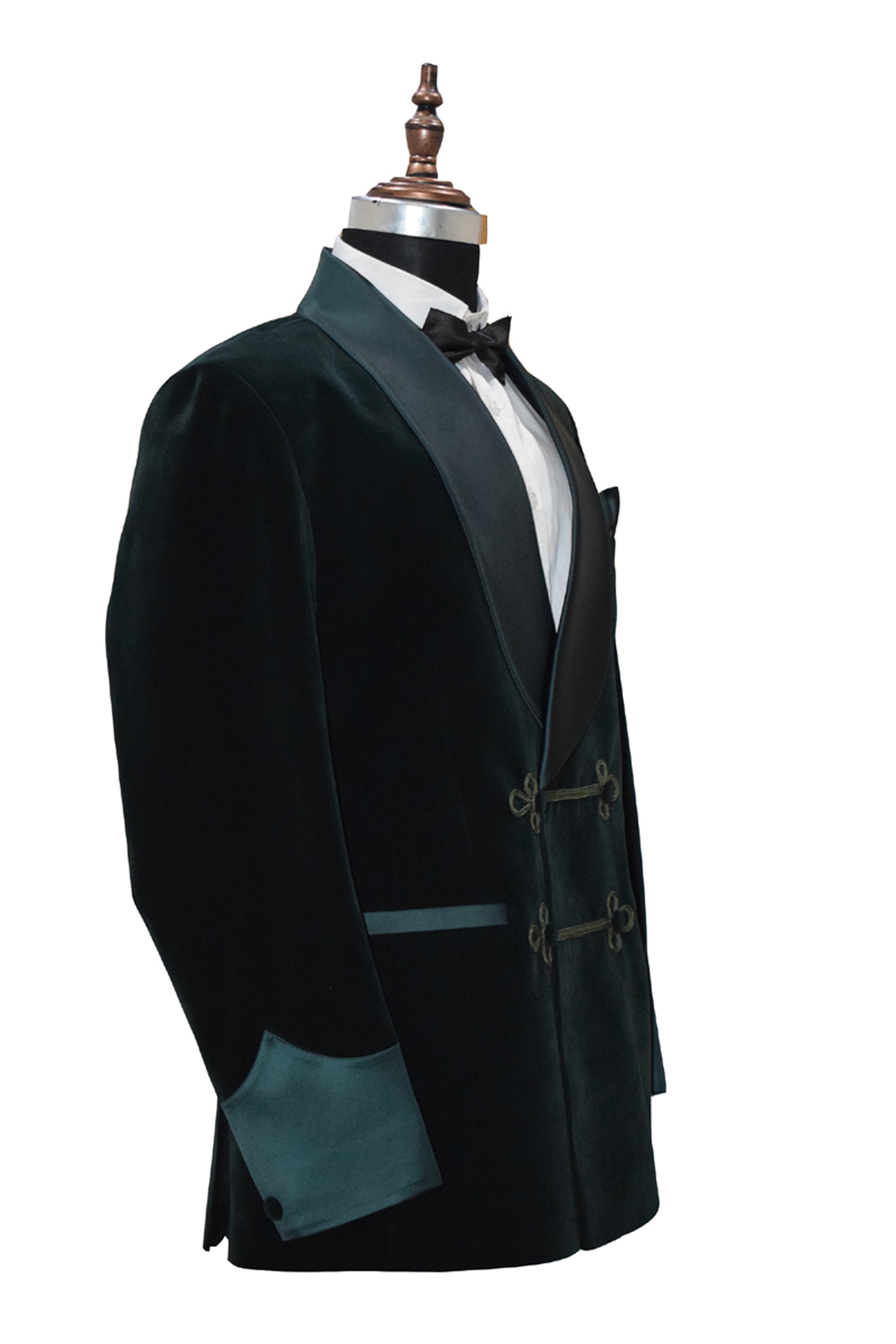 Men Green Velvet Smoking Jacket Classic Style for Timeless Evening Wear