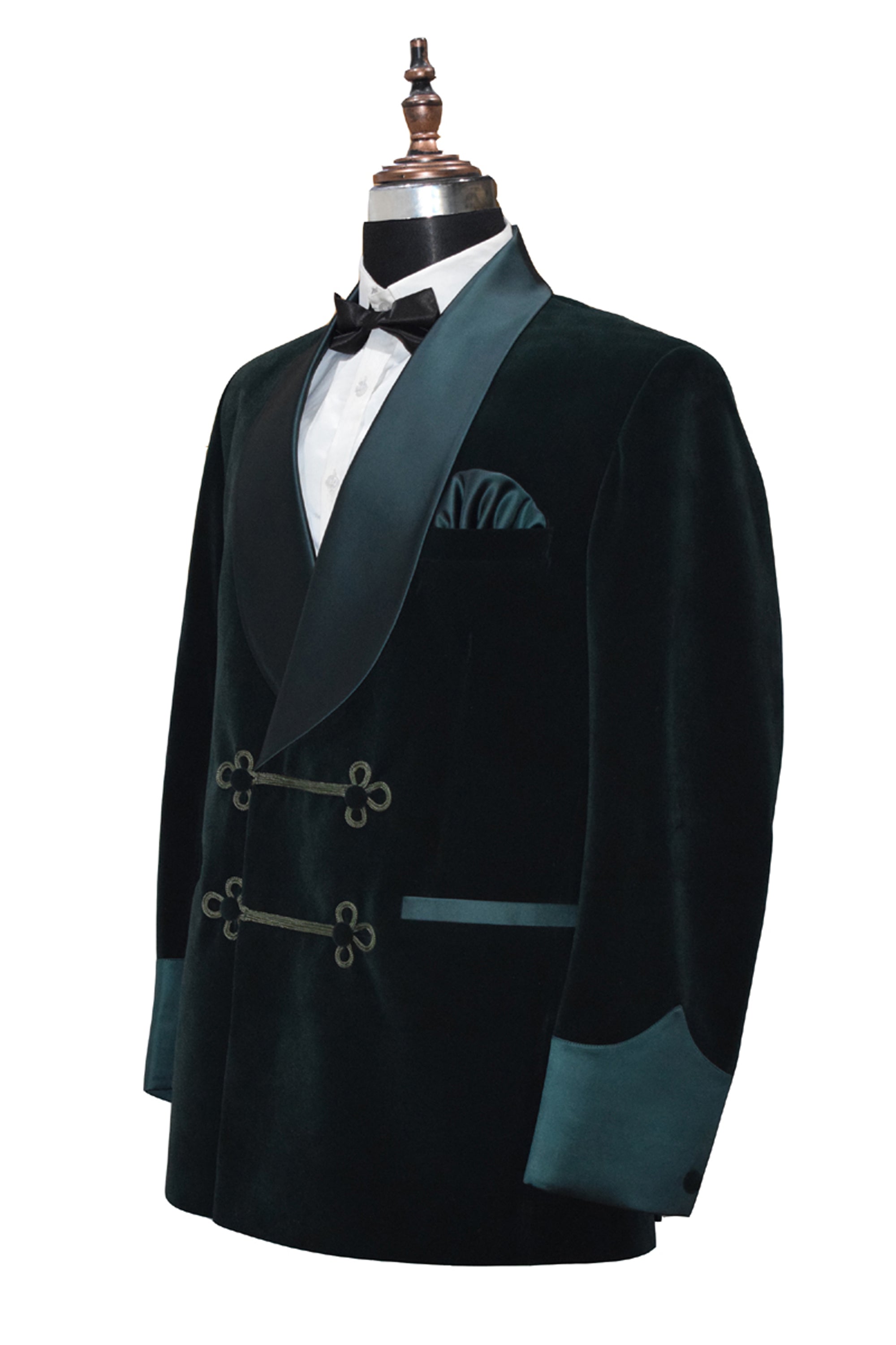 Men Green Velvet Smoking Jacket Classic Style for Timeless Evening Wear