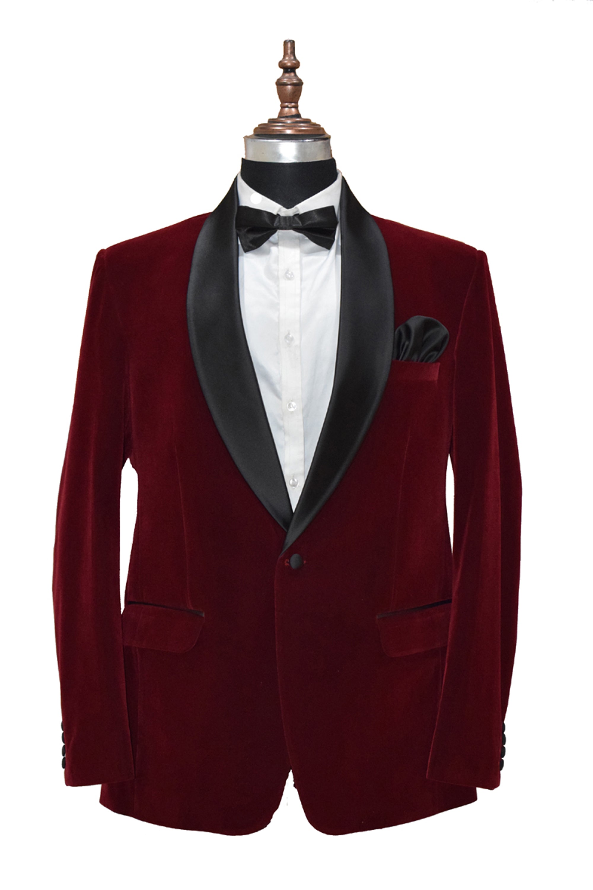 Men Maroon Velvet Smoking Jacket Classic Style for  Evening Party Wear