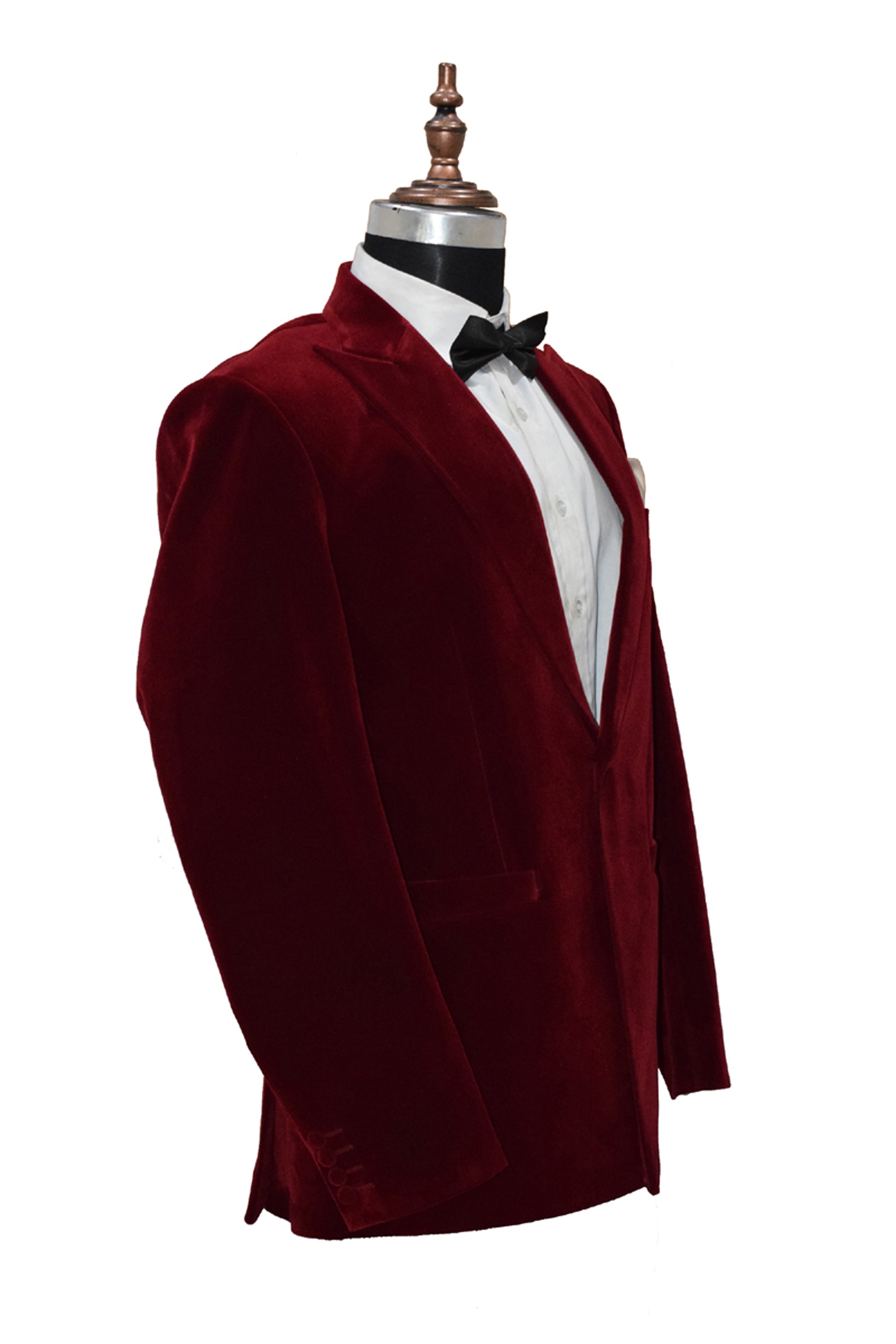 Men Maroon Velvet Smoking Jacket Classic Style for Timeless Evening Wear