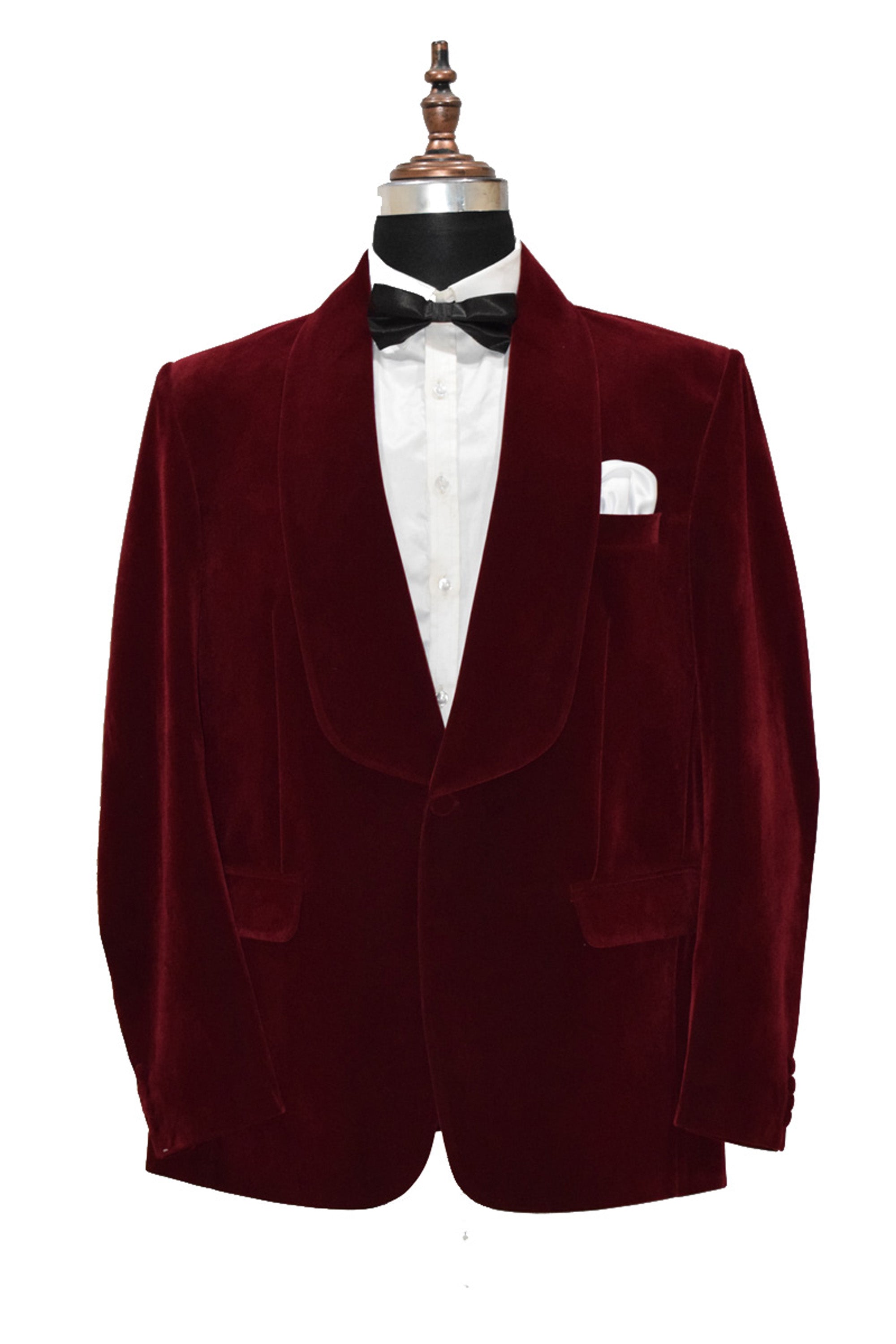 Men Maroon Velvet Smoking Jacket Classic Style for Timeless Evening Wear