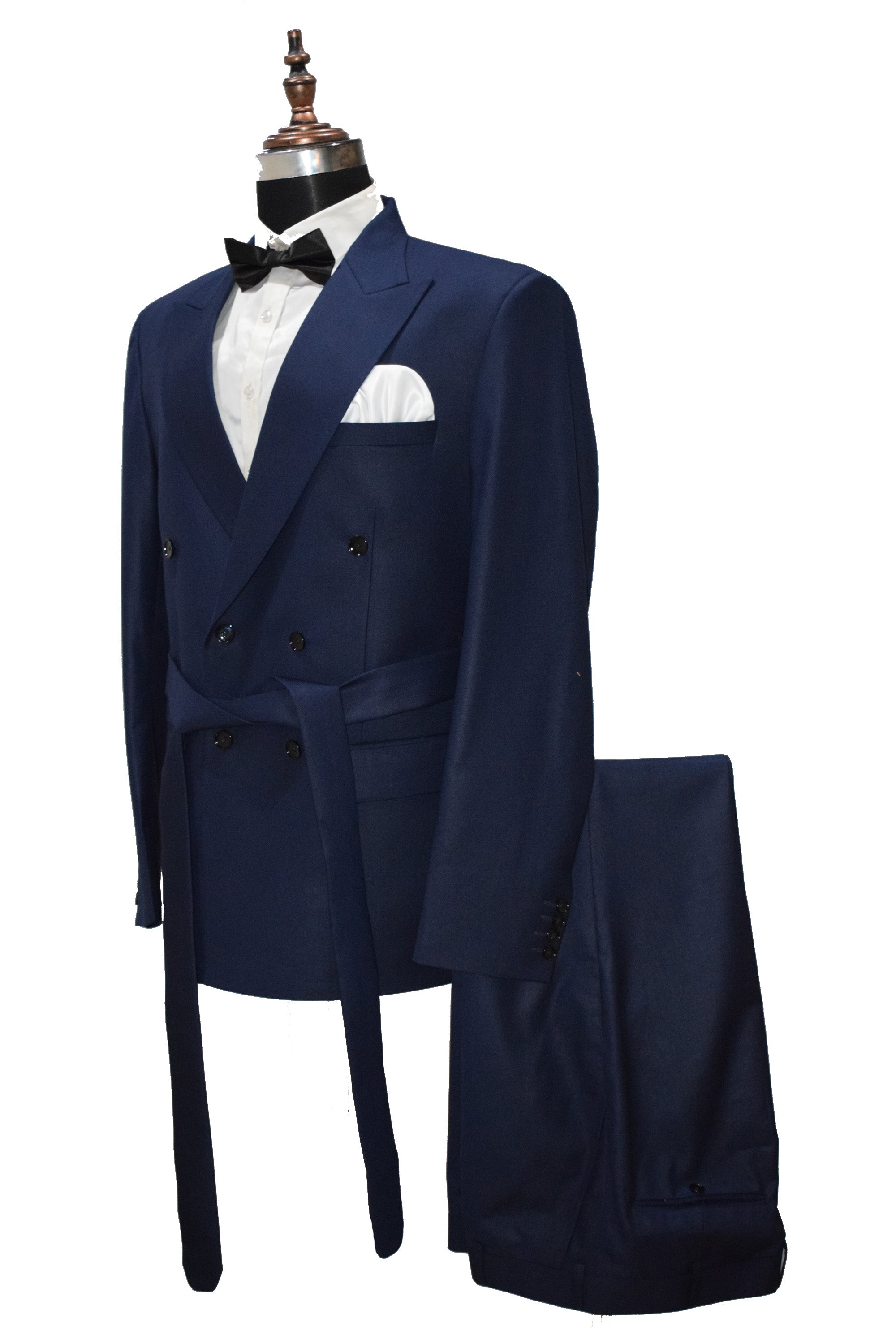 Men Navy Blue Perfect for Formal Occasions Party Wear Belt Suits