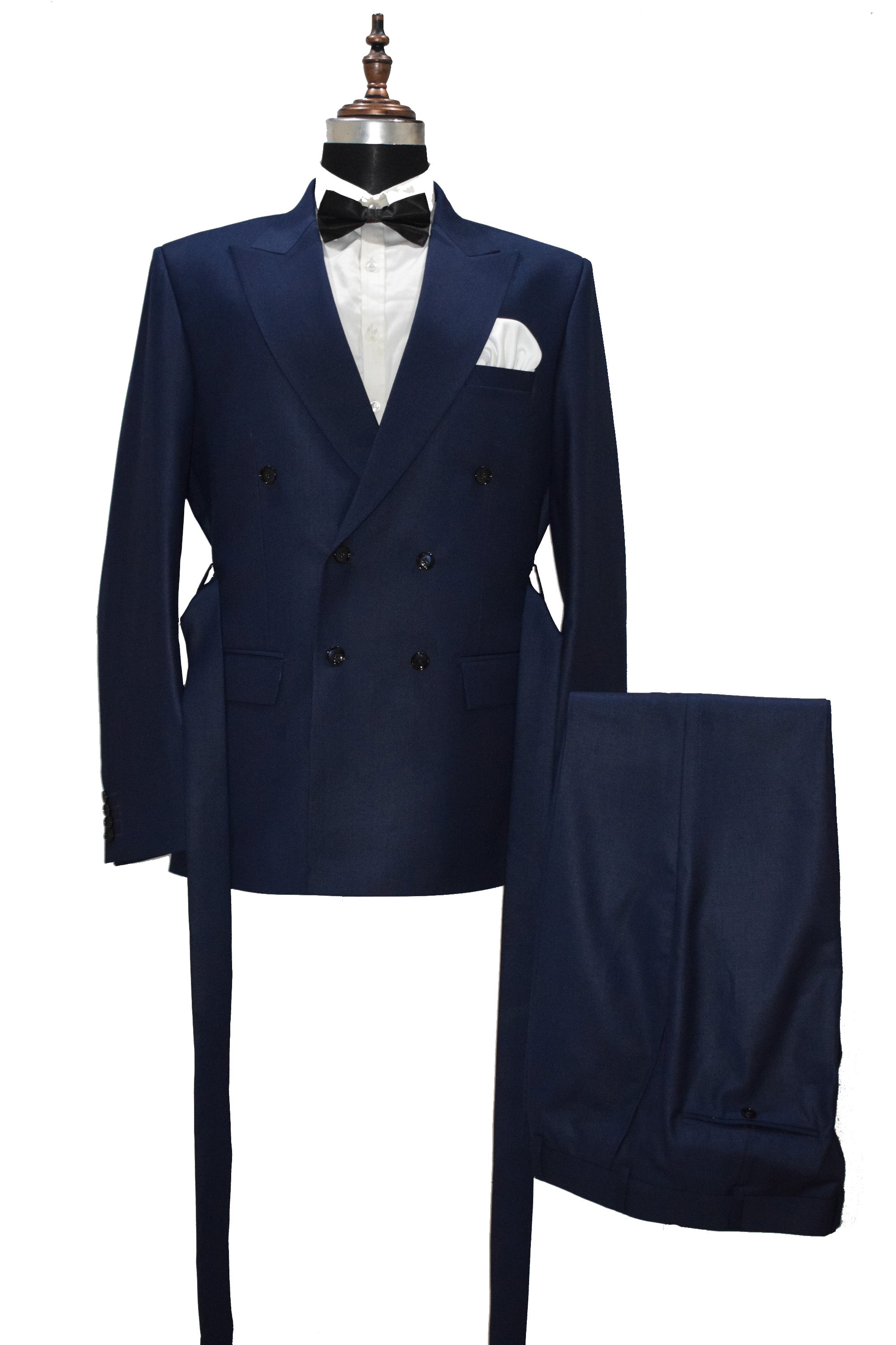 Men Navy Blue Perfect for Formal Occasions Party Wear Belt Suits