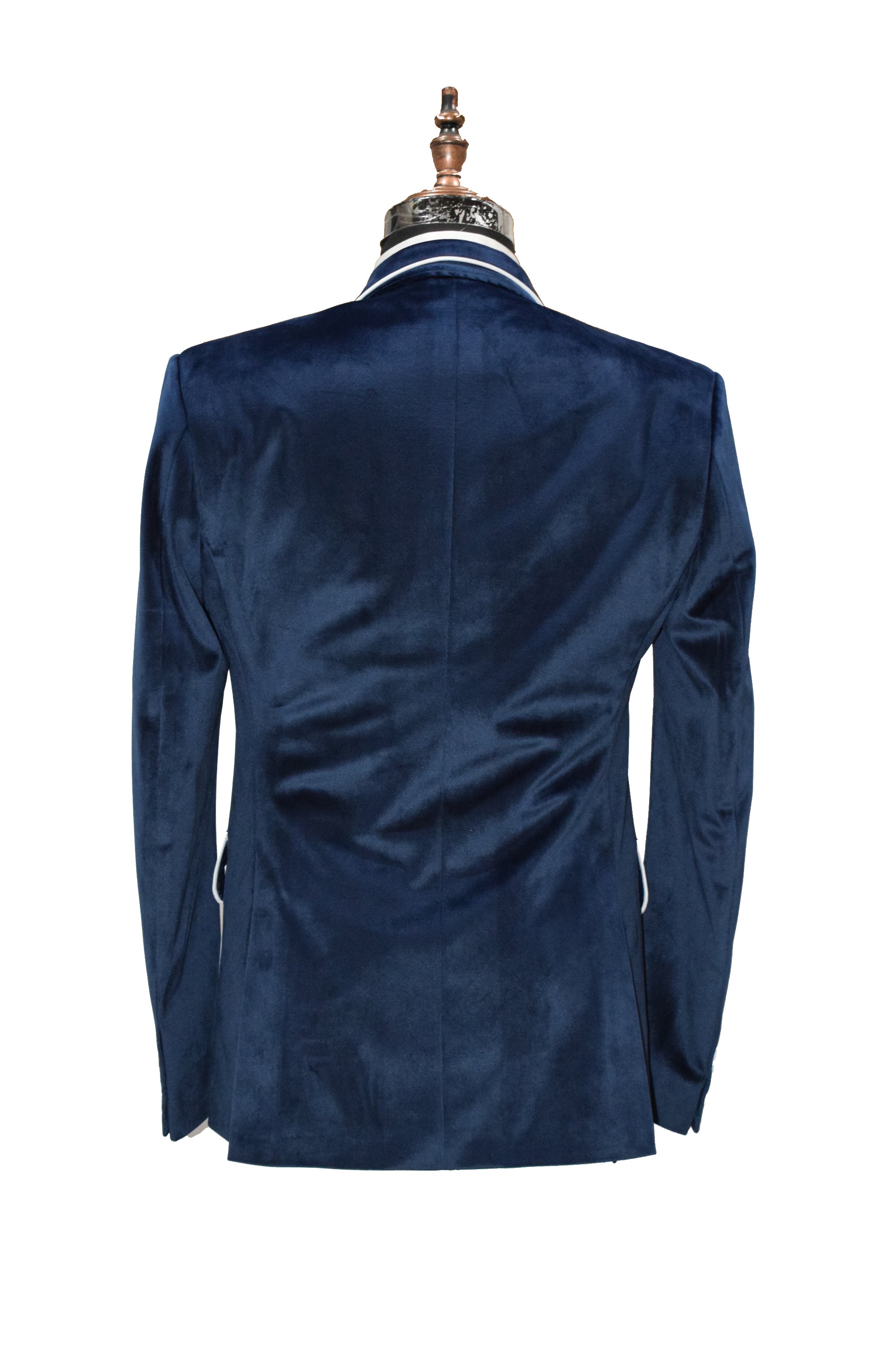 Men Navy Blue Velvet Smoking Jacket Classic Style for Timeless Evening Wear