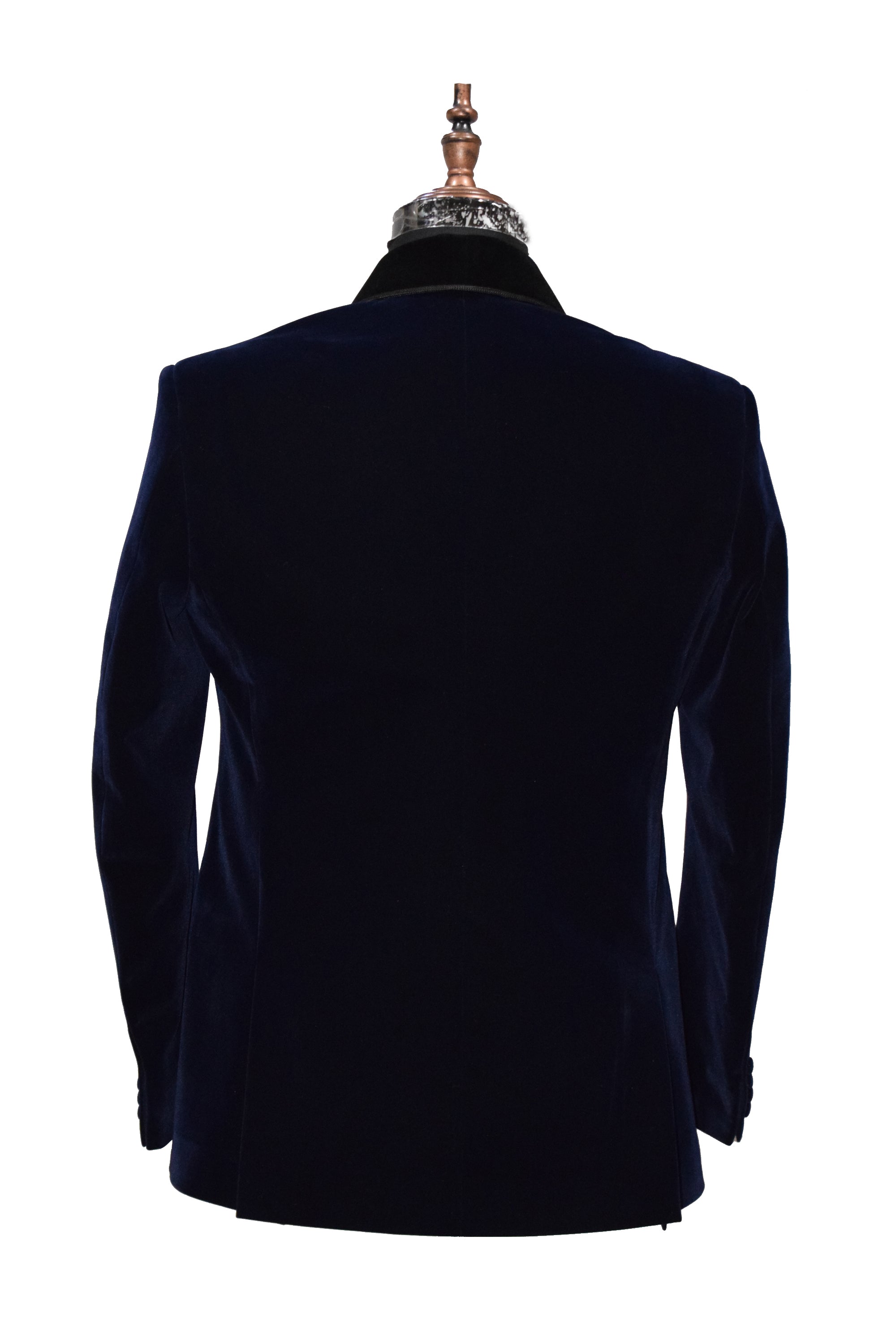 Men Navy Blue Velvet Smoking Jacket Classic Style for Timeless Evening Wear