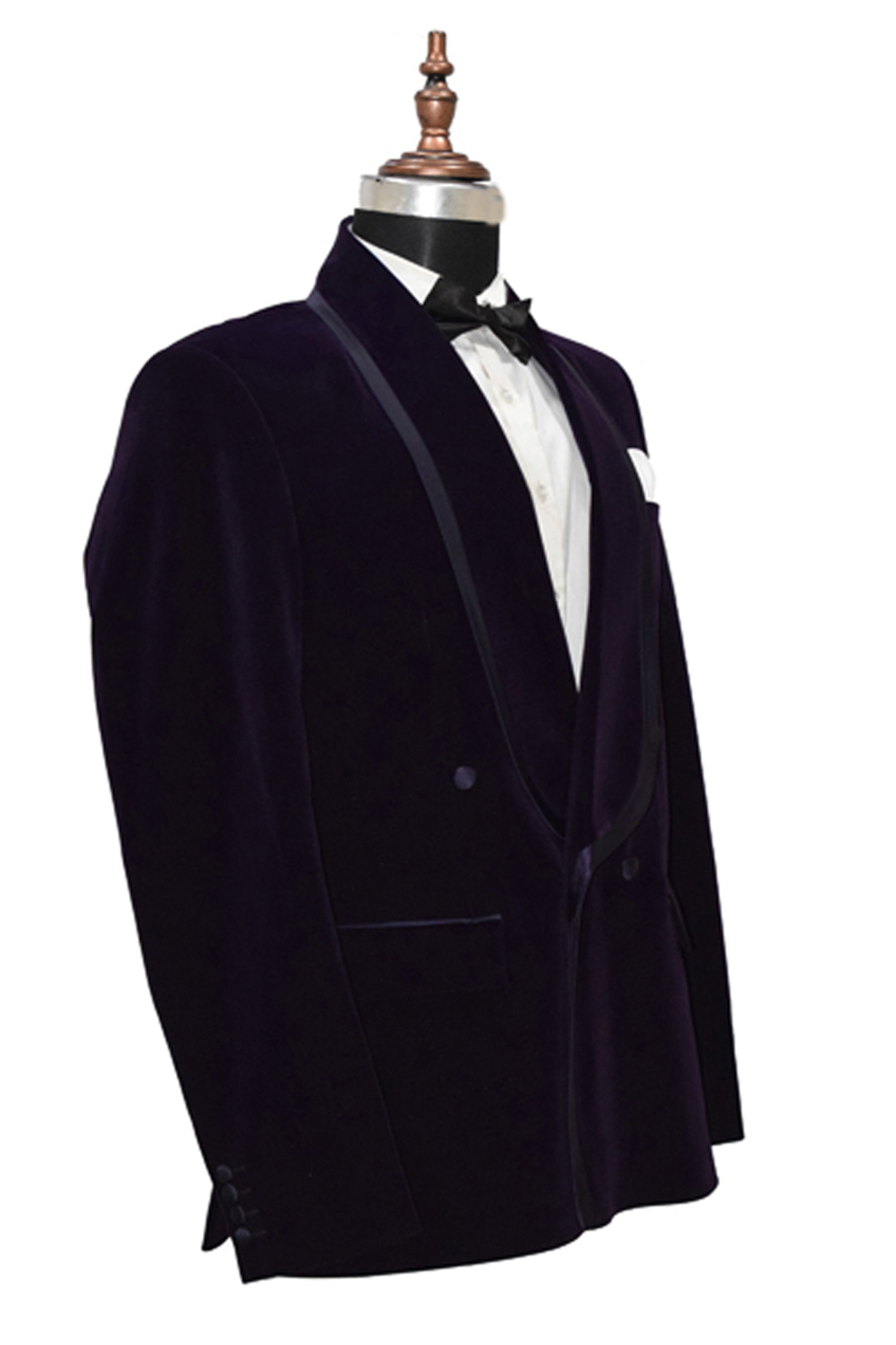 Men Purple Velvet Smoking Jacket Classic Style for Timeless Evening Wear