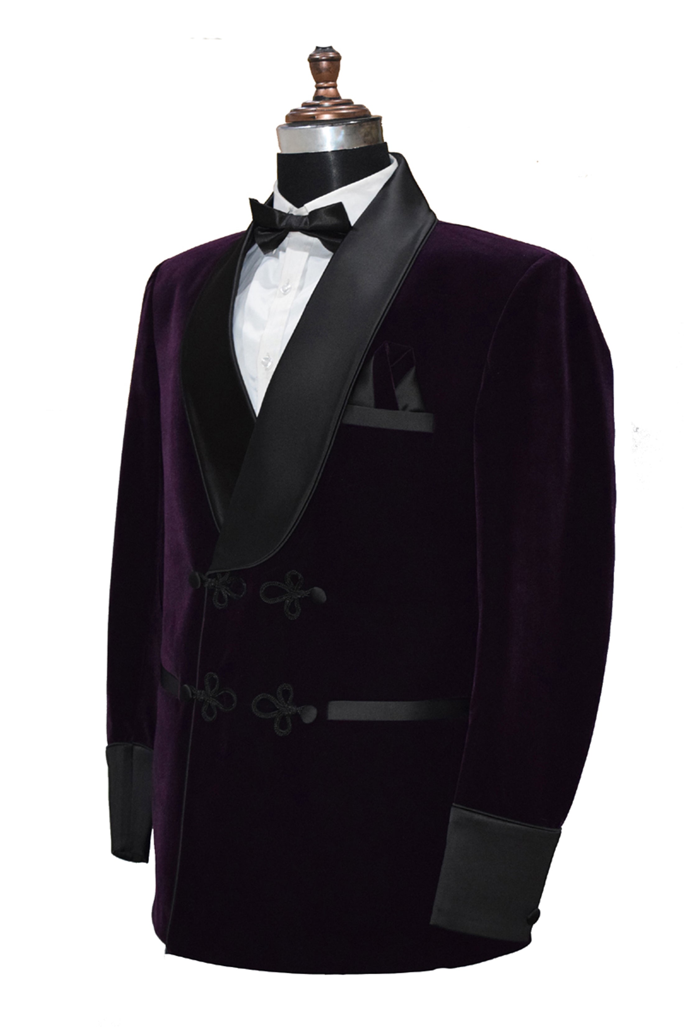 Men Purple Velvet Smoking Jacket Classic Style for Timeless Evening Wear