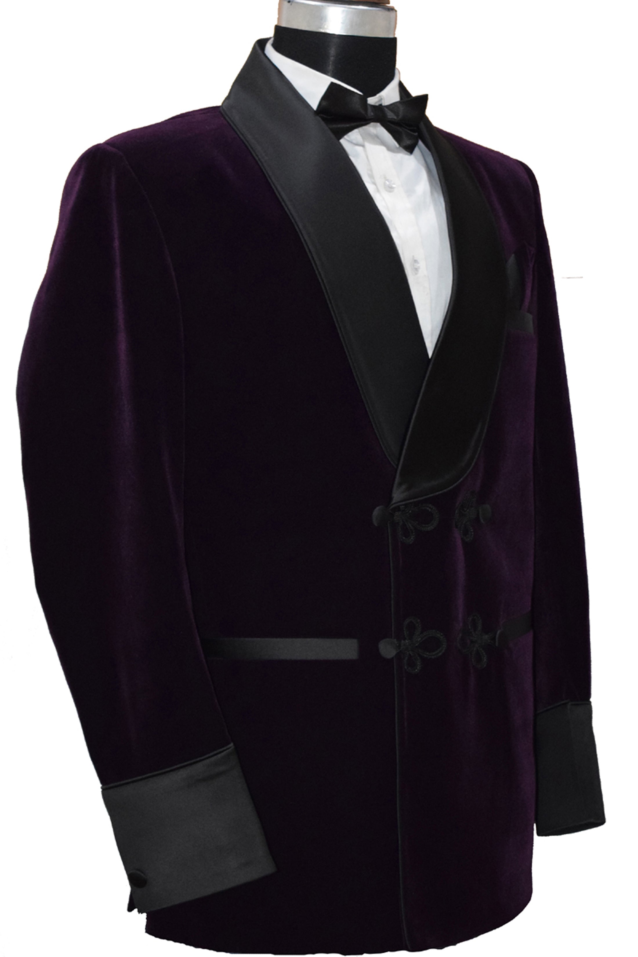 Men Purple Velvet Smoking Jacket Classic Style for Timeless Evening Wear