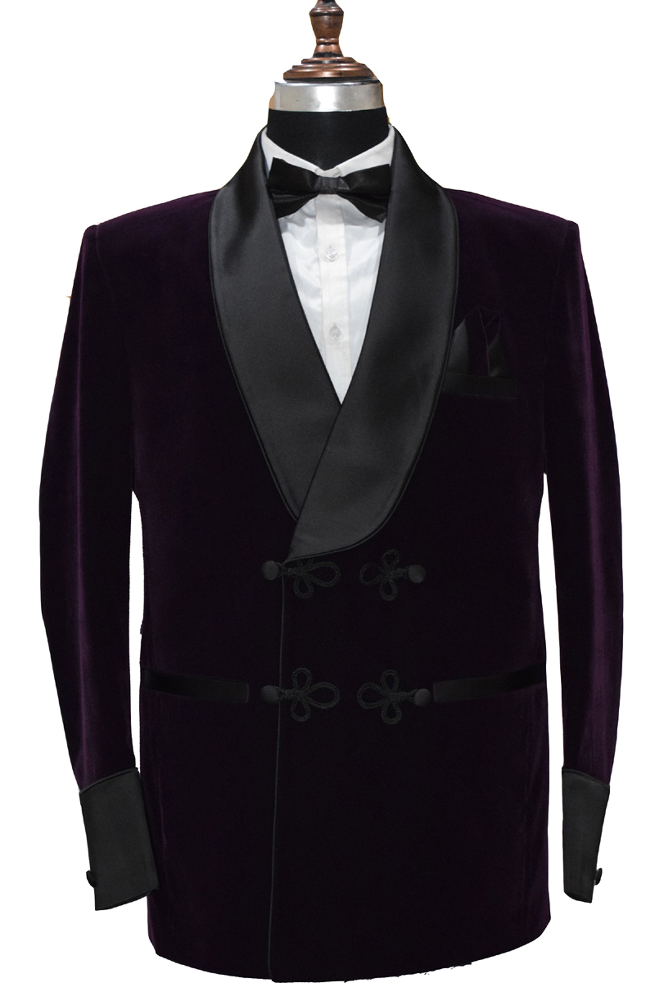 Men Purple Velvet Smoking Jacket Classic Style for Timeless Evening Wear