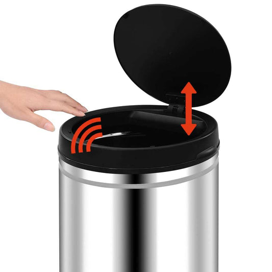vidaXL Automatic Sensor Dustbin 60 L Stainless Steel