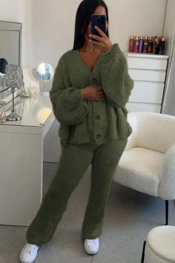 Women 4 Buttons Loungewear Set
