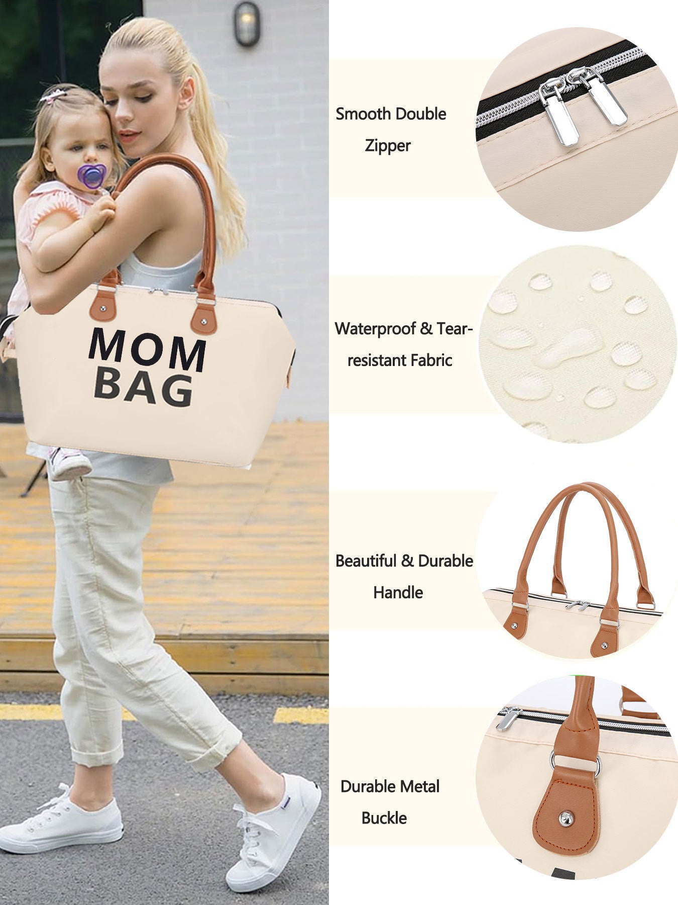 Weekender Bag, Travel Duffel Bag For Women, Traveling Mom Bag ,3Pcs Set