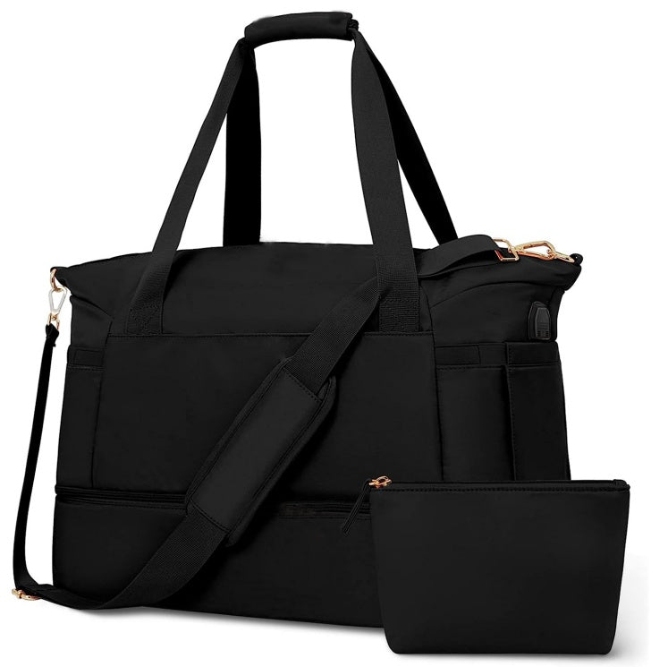 Travel Bag Carry On Tote Bags For Women Men,Waterproof Overnight Luggage Bag With Trolley Sleeve